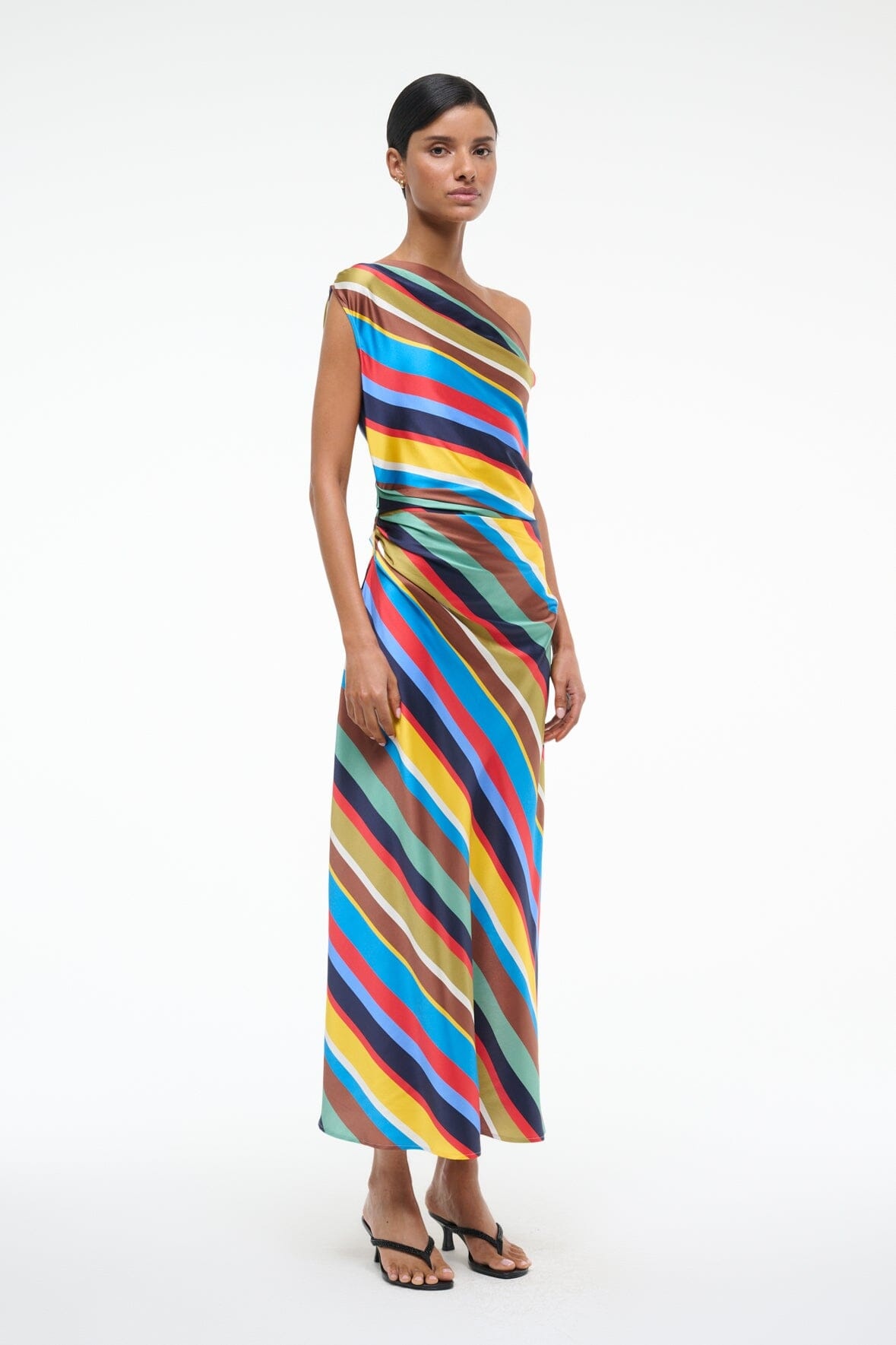 STAUD PHARE SILK DRESS MARKET STRIPE - 6