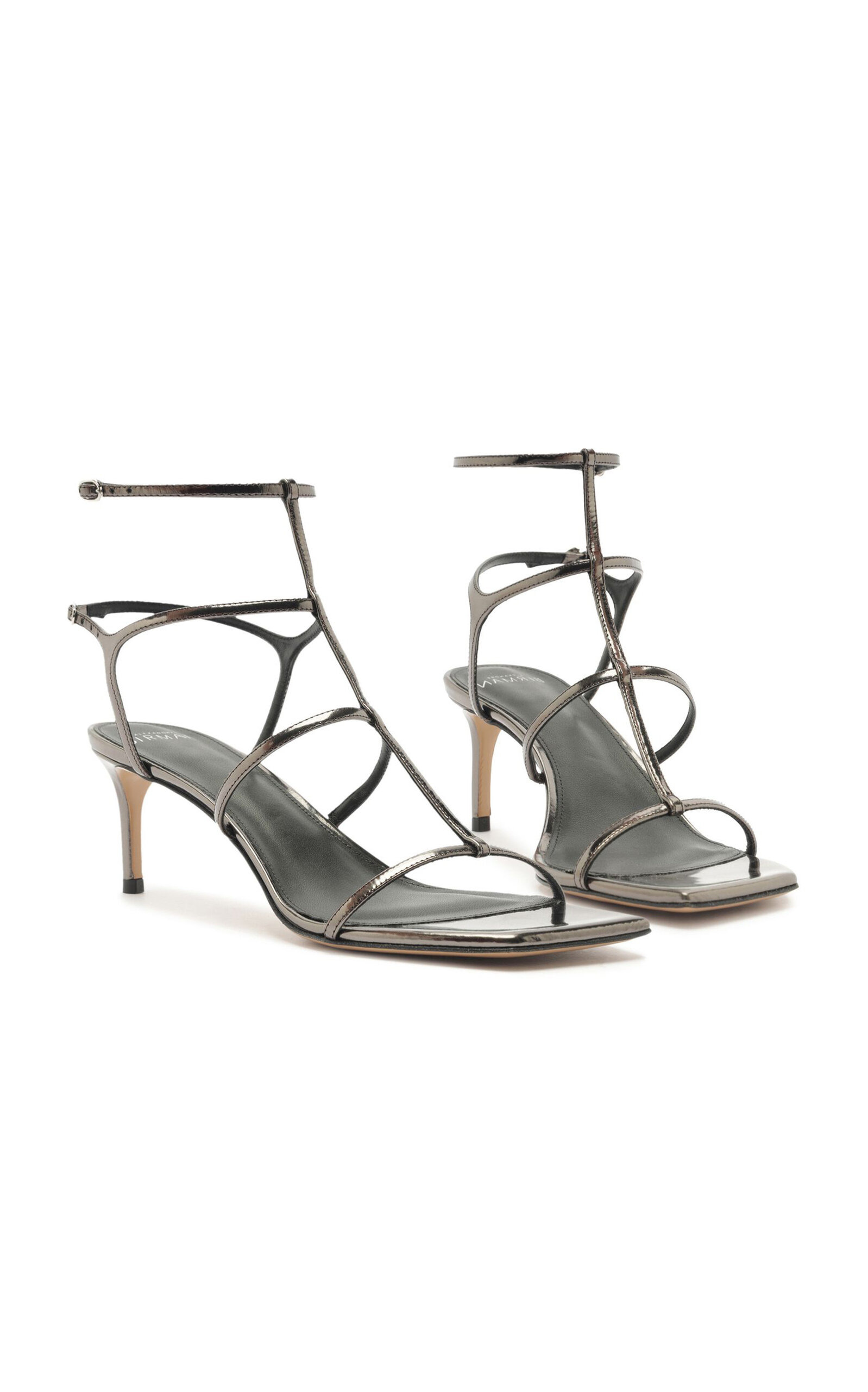Amanda Metallic Leather Sandals grey - 5