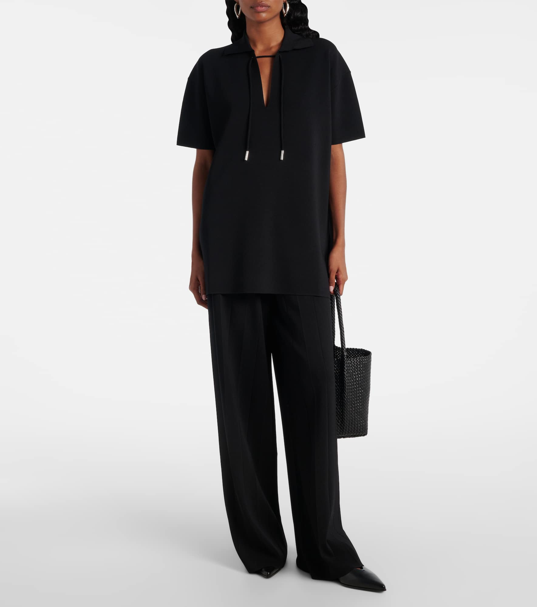 Lama crêpe wide-leg pants - 2