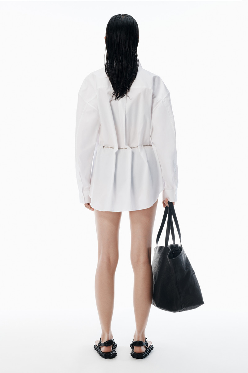 White Button Up Shirt with Hardware 4