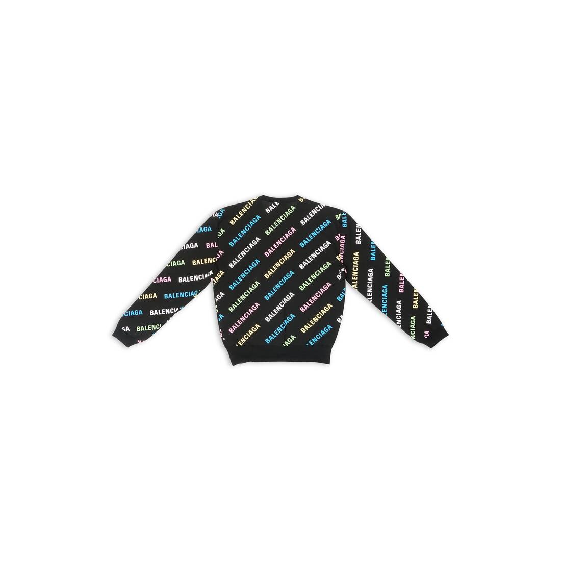 Women's Allover Logo Crop Cardigan in Black - 6