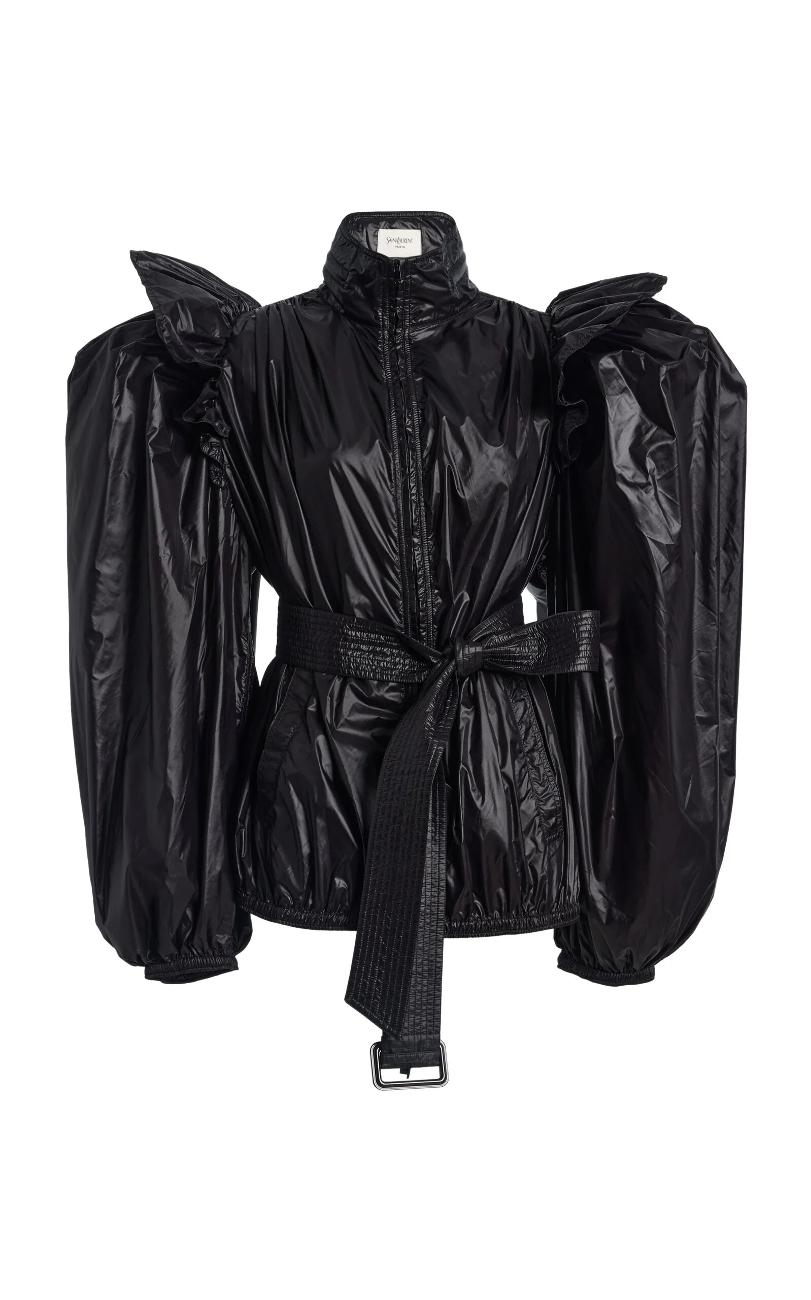 Balloon-Sleeve Nylon Windbreaker black - 1
