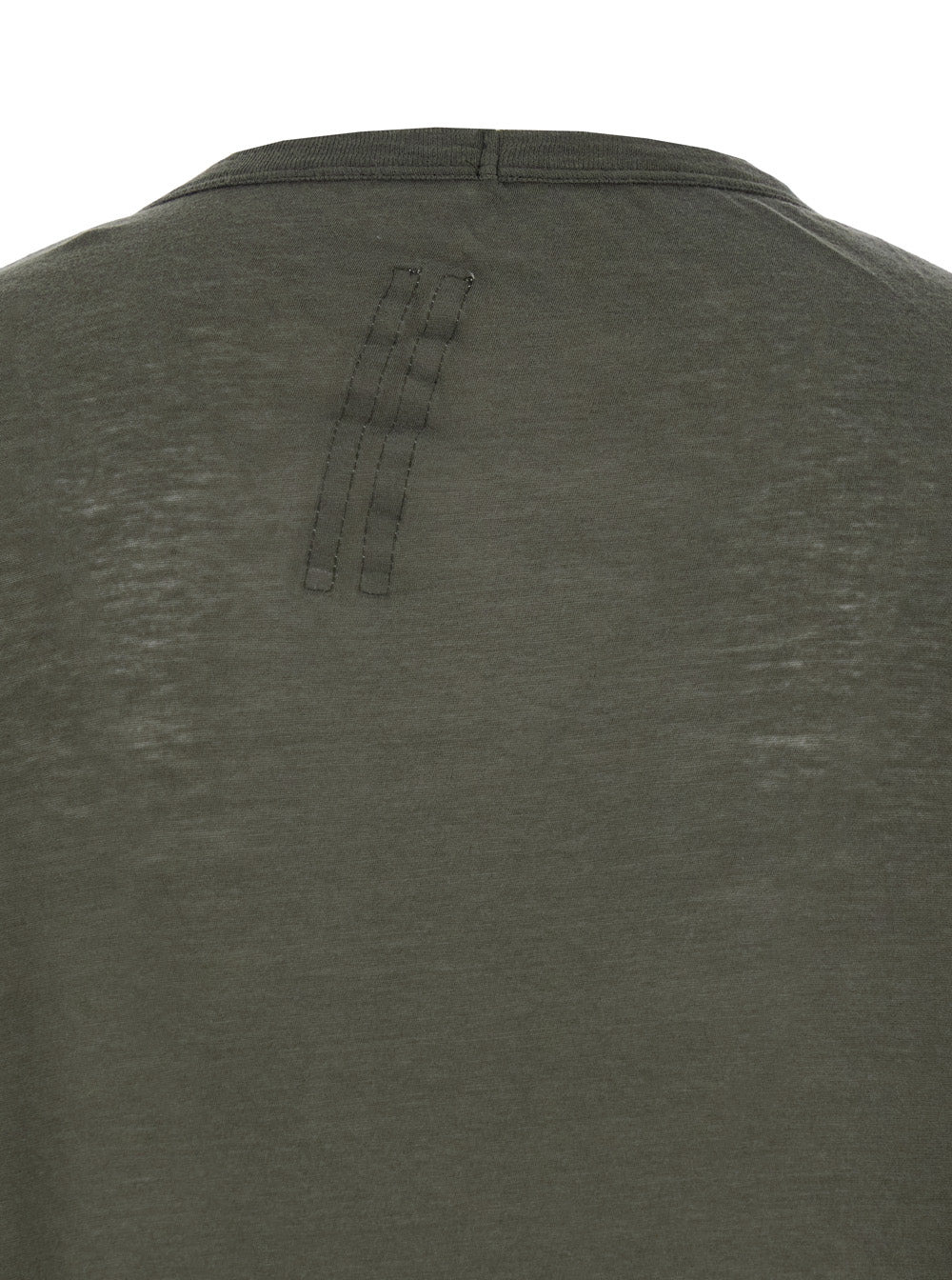 Rick Owens Men 'Brad' Green Crewneck T-Shirt With Rear Stitching In Cotton Man - 3