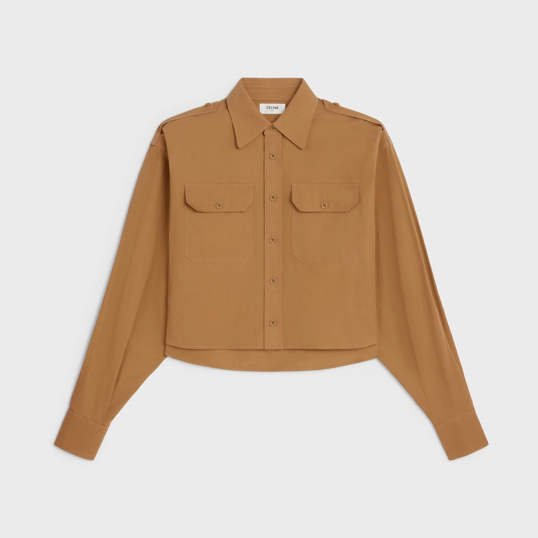 cropped shirt IN COTTON AND LINEN CLOTH - 1