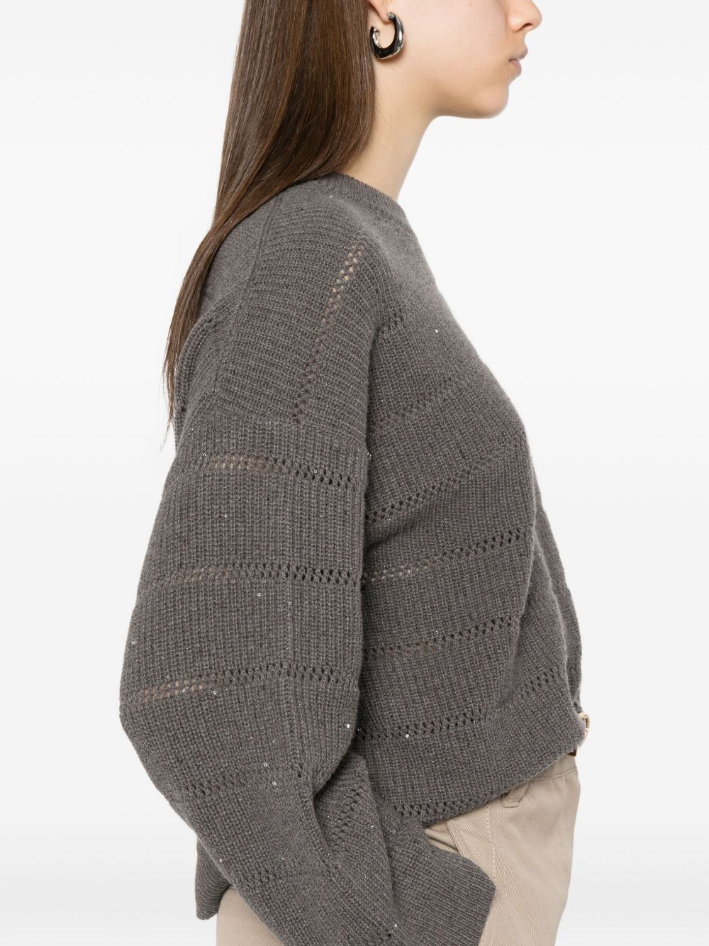 sequin-embellished knit sweater - 5