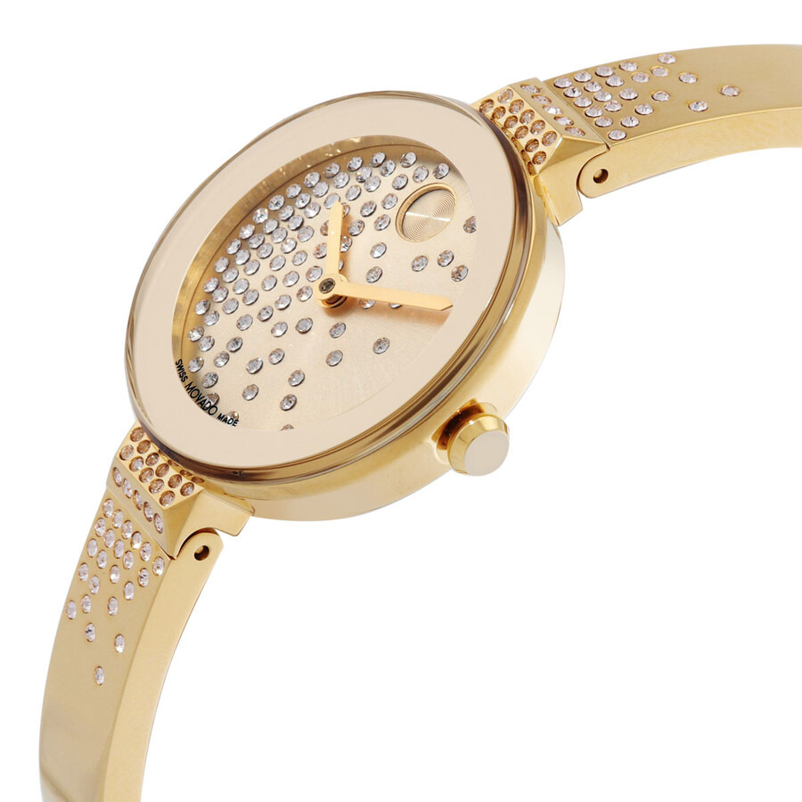 Movado - Movado Bold Crystal Accent Quartz Gold Dial Ladies Watch 3600926 - 2