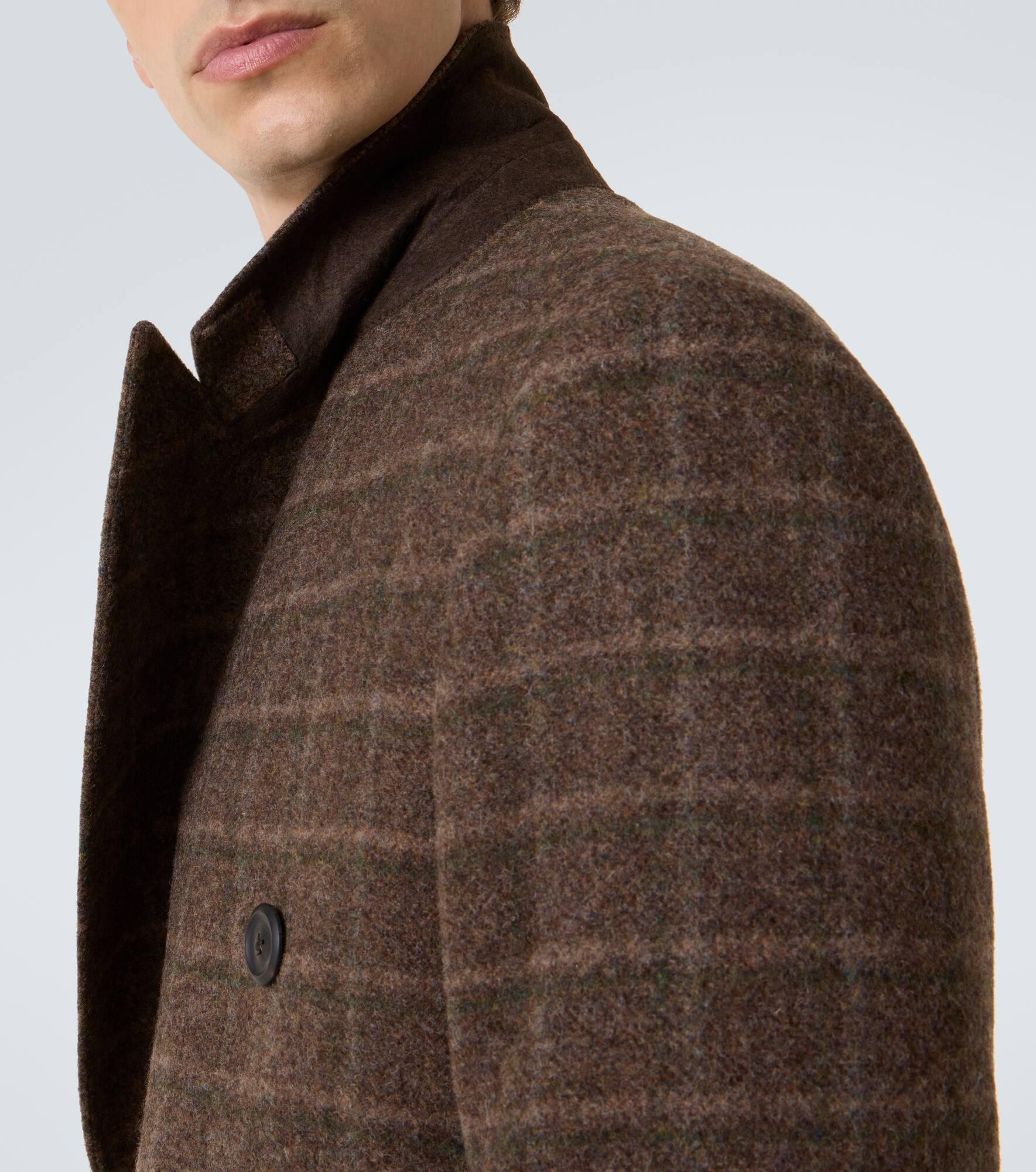 Whale checked virgin wool coat - 6