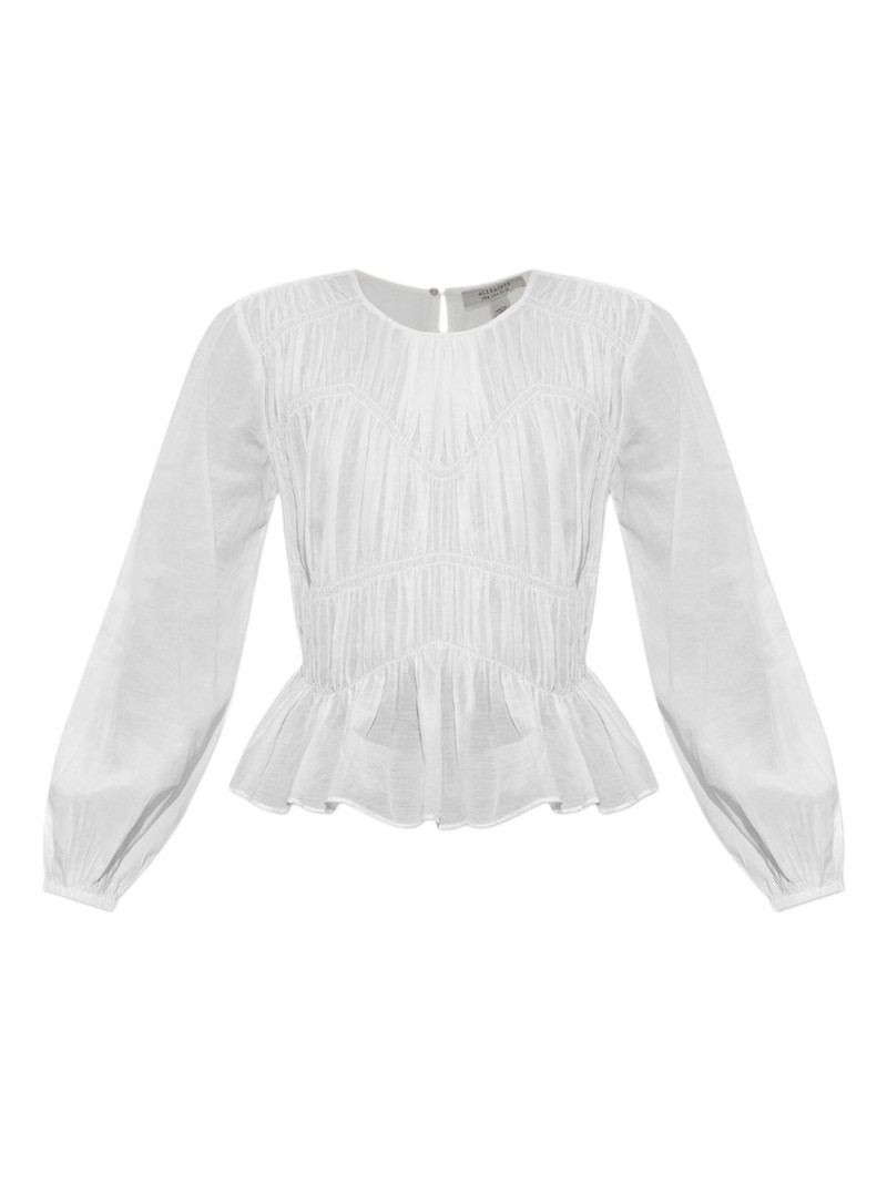 smocked-panel ruffled top 1
