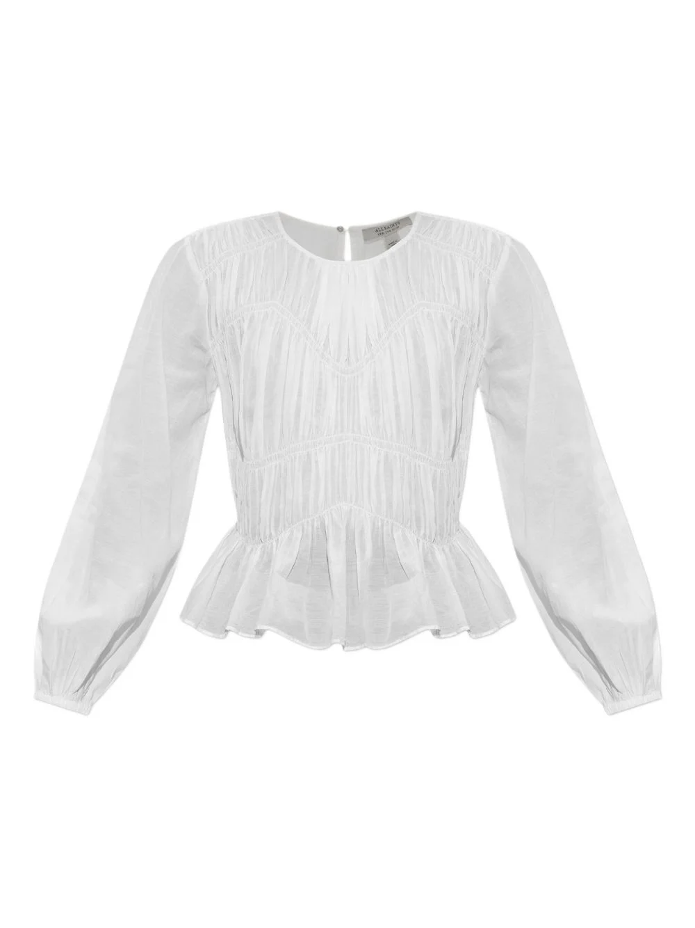 smocked-panel ruffled top - 1