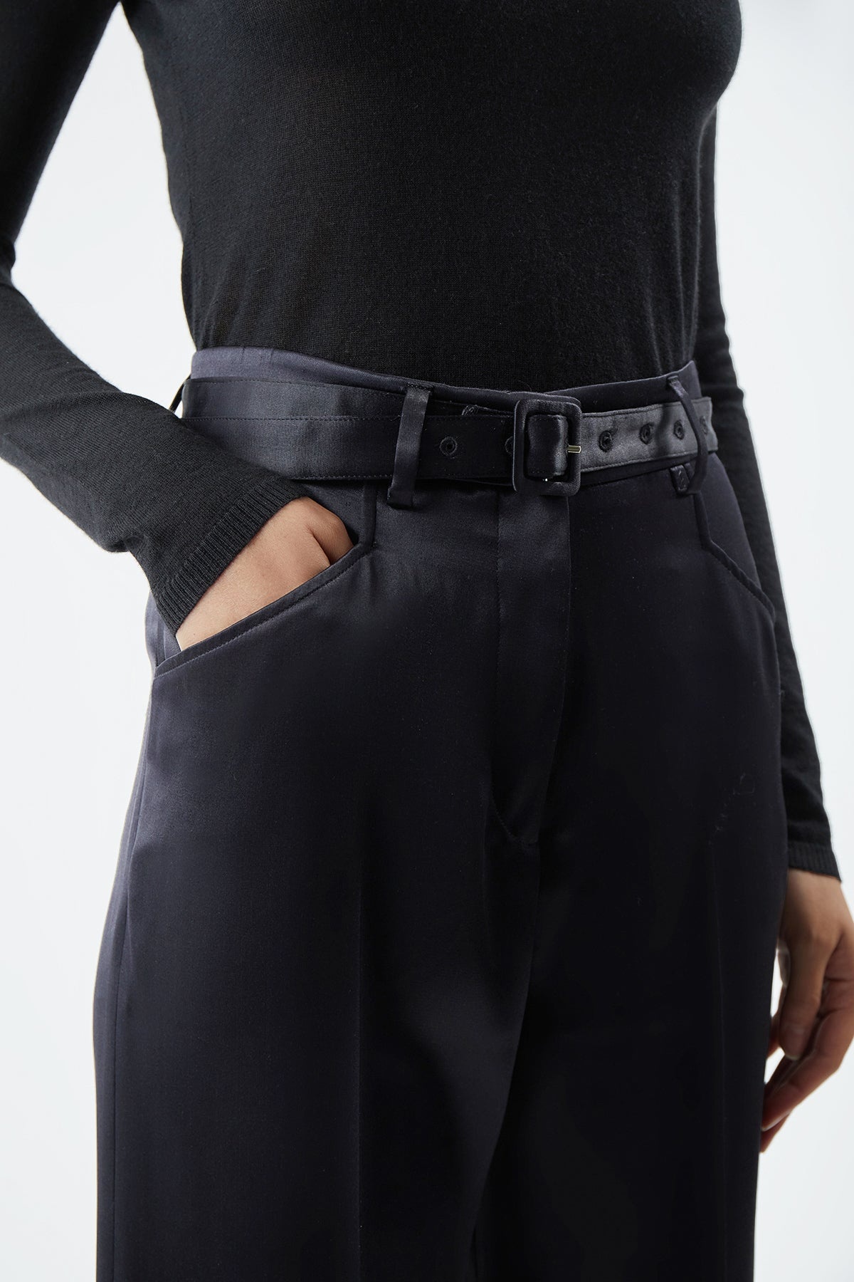 Norman Pant in Black Silk - 5