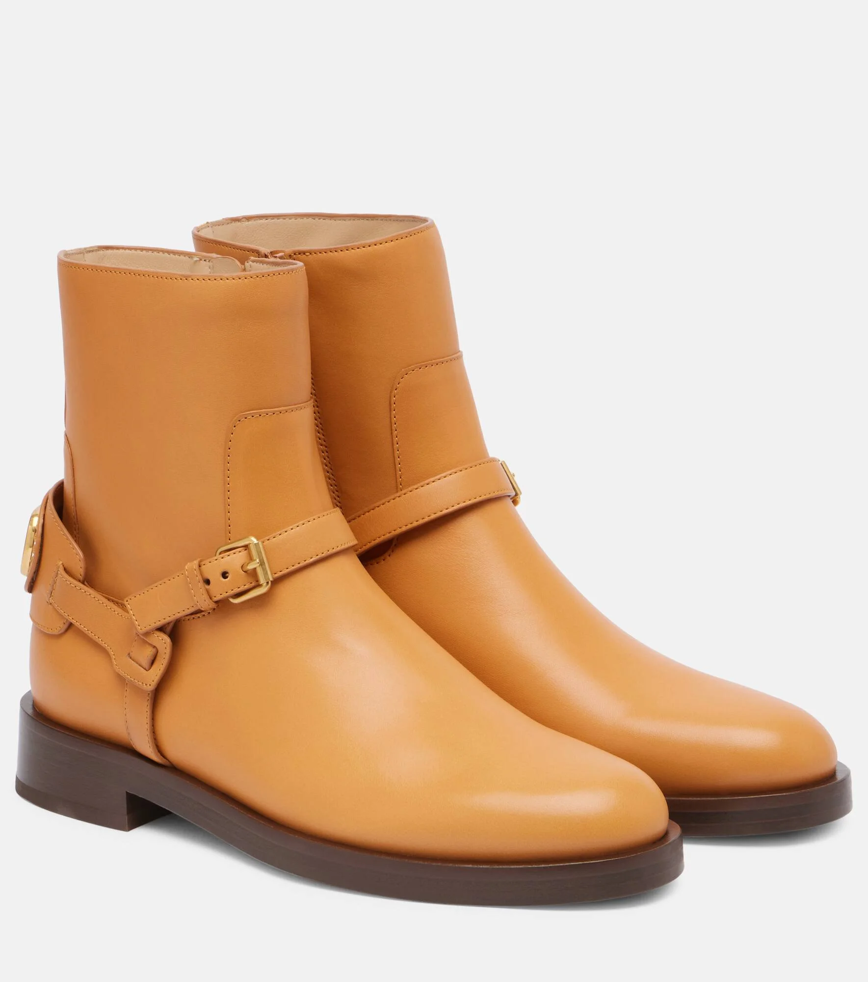 VLogo leather ankle boots - 1