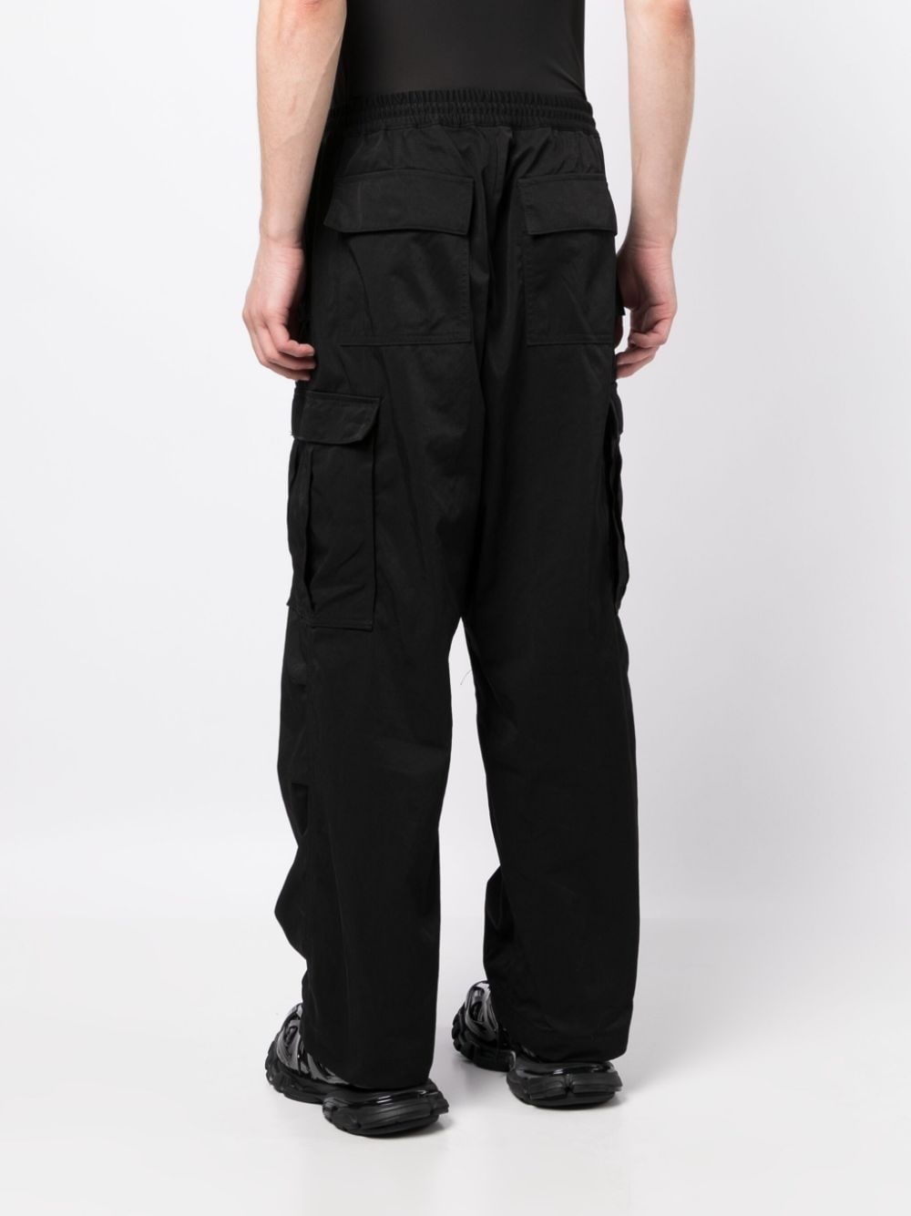 elasticated-waistband drawstring track pants - 4