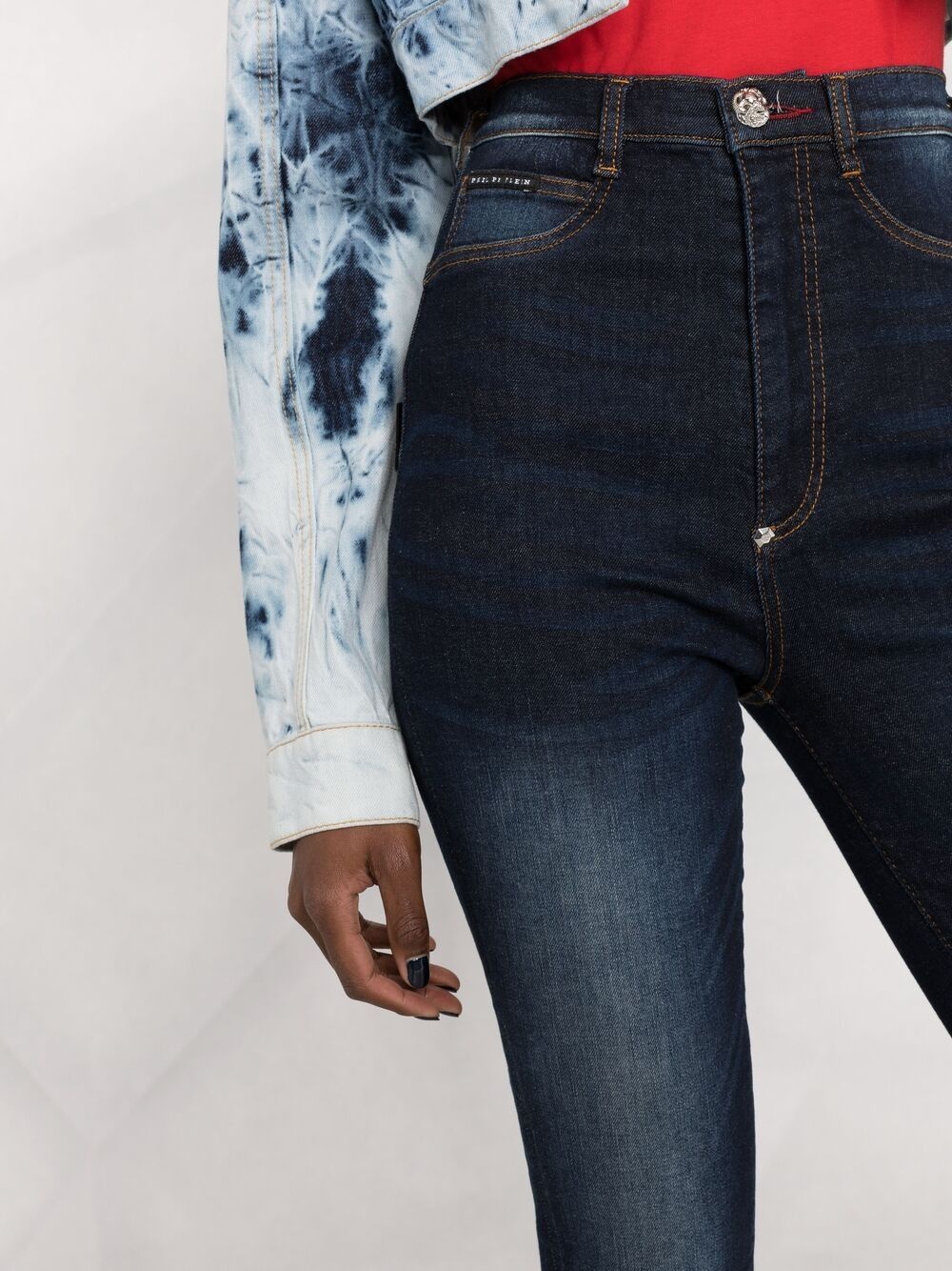 stonewashed high-waisted jeggings - 3