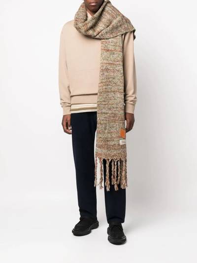 ADER error stripe-knit tasseled scarf outlook