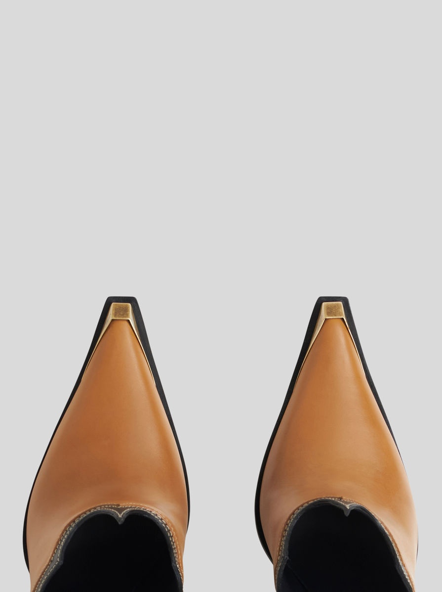 COWBOY-STYLE LEATHER MULES - 2