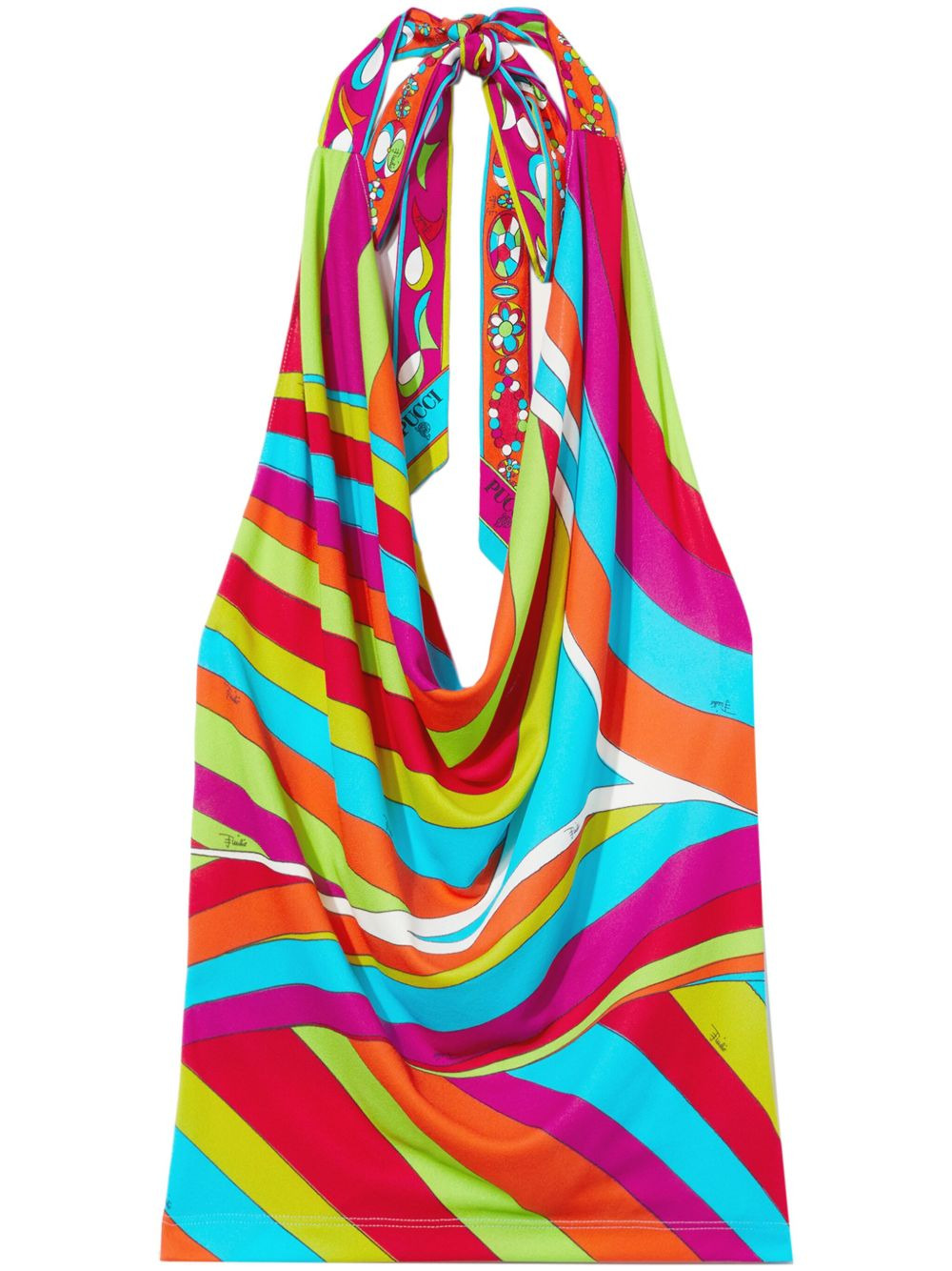 Iride-print halterneck top - 1