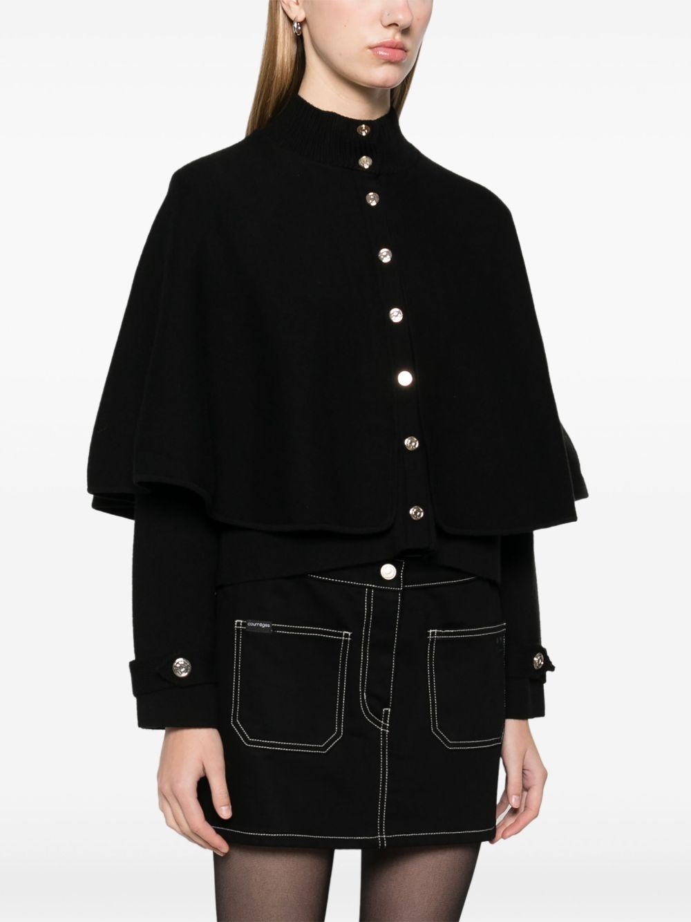 cape-effect cardigan - 3