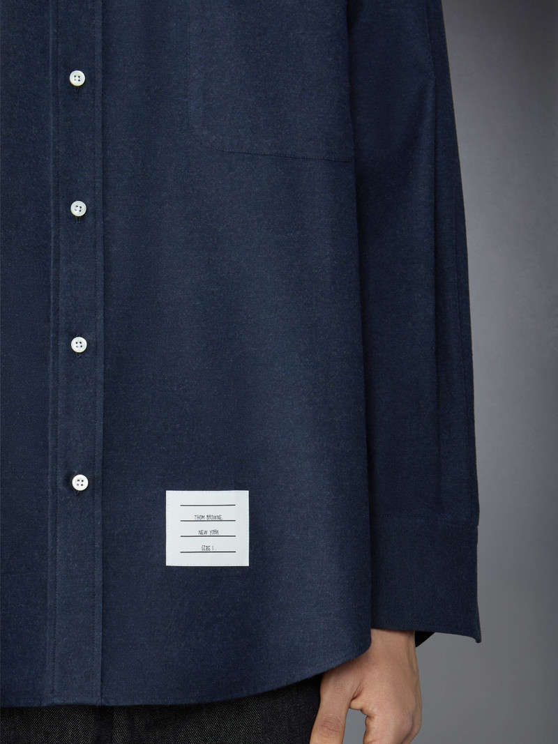 Stripe Cotton Flannel Oversized Shirt 6