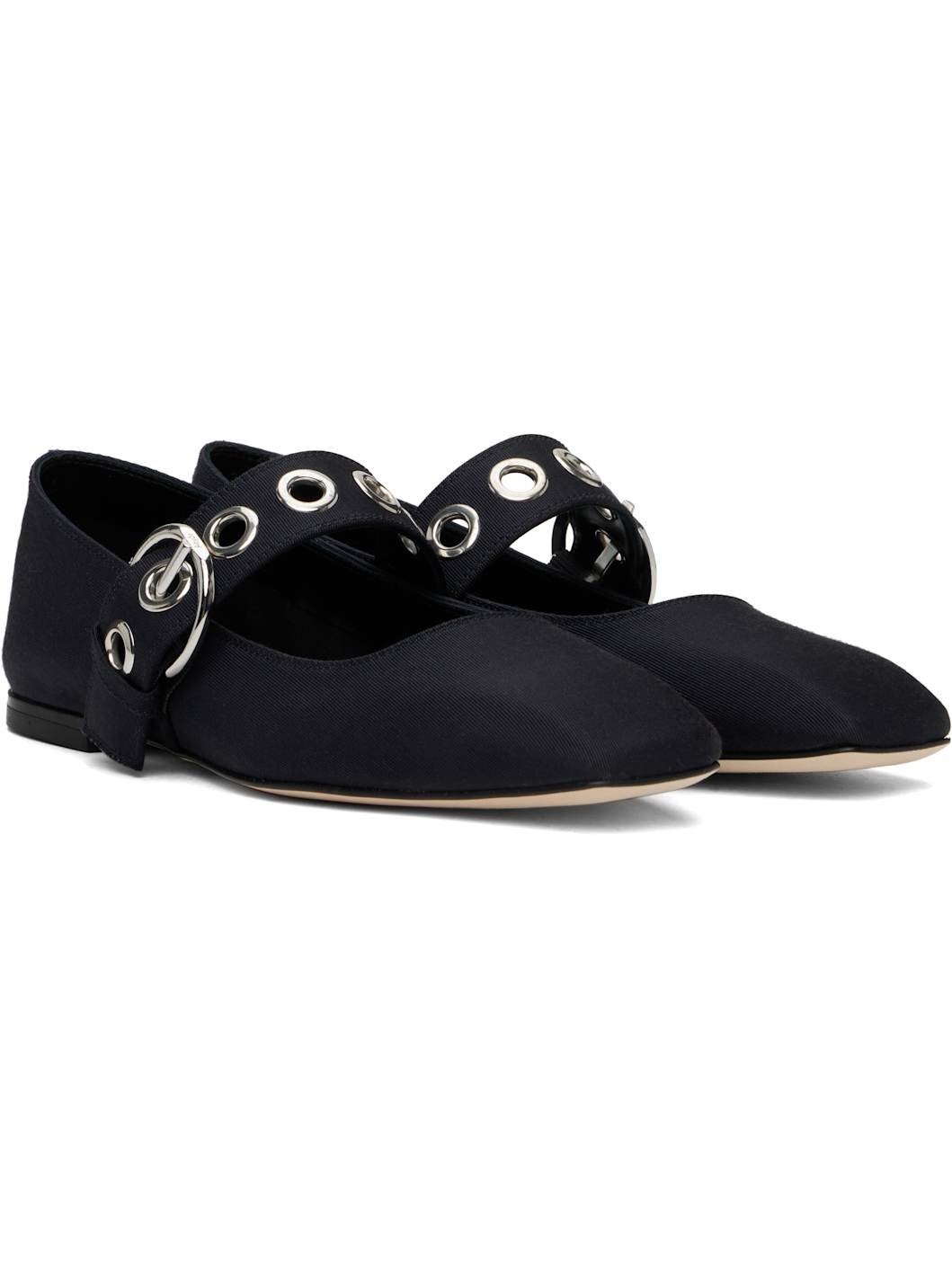 Navy Uma Eyelet Ballerina Flats - 4