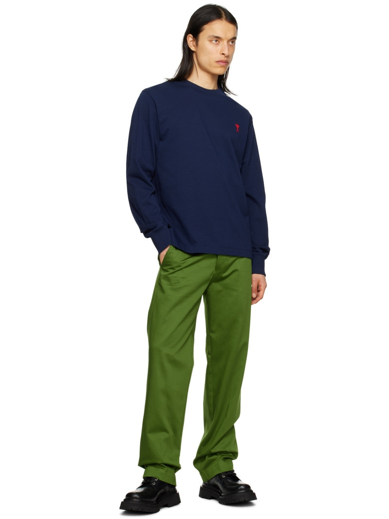 AMI Paris Green Straight-Fit Trousers outlook