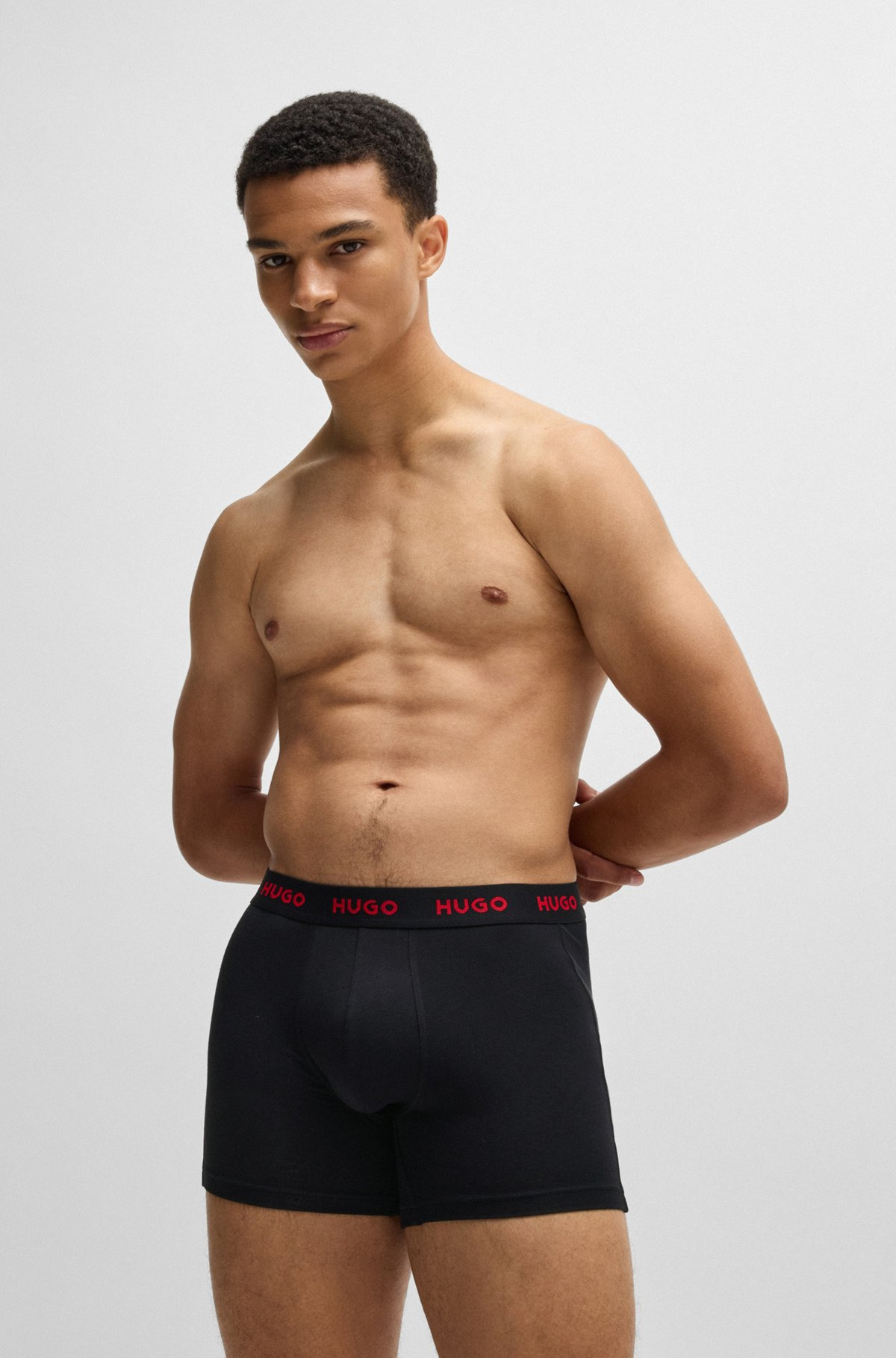 THREE-PACK OF STRETCH-COTTON BOXER BRIEFS WITH LOGOS - 6