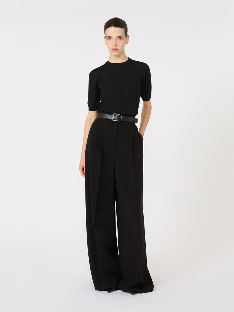 Max Mara LACCATO Compact cady trousers outlook