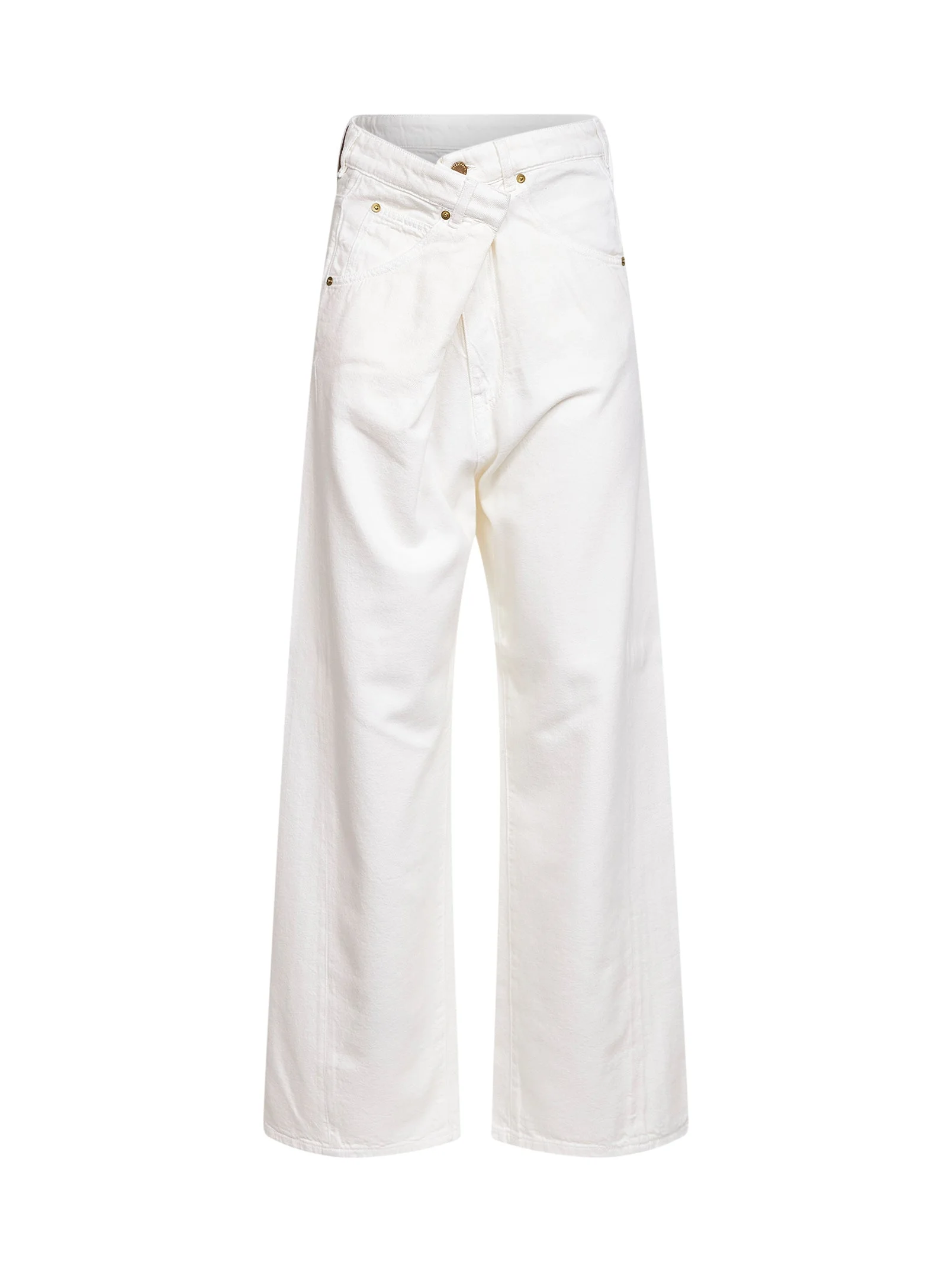 White denim Ines fold over waist jeans - 1