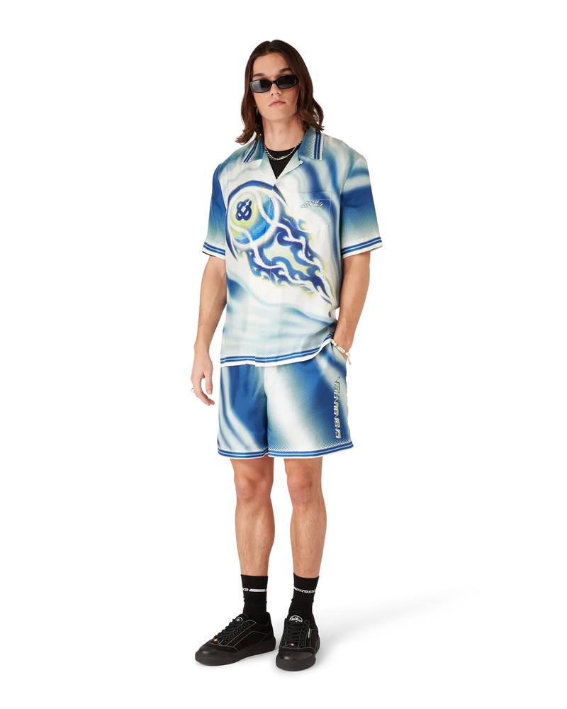 CASABLANCA The Art Of The Serve Short Sleeve Silk Shirt outlook