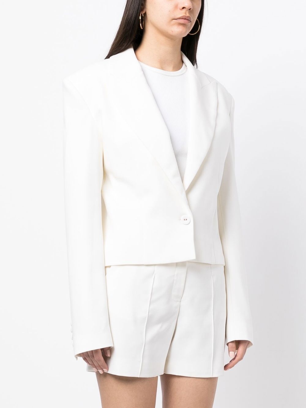 single-breasted cropped blazer - 3