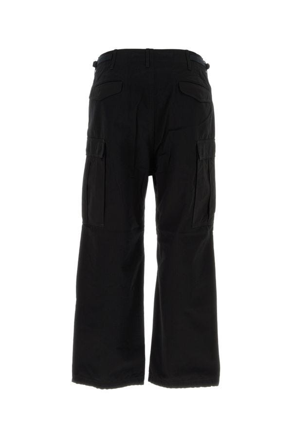 Black cotton blend cargo pant - 2