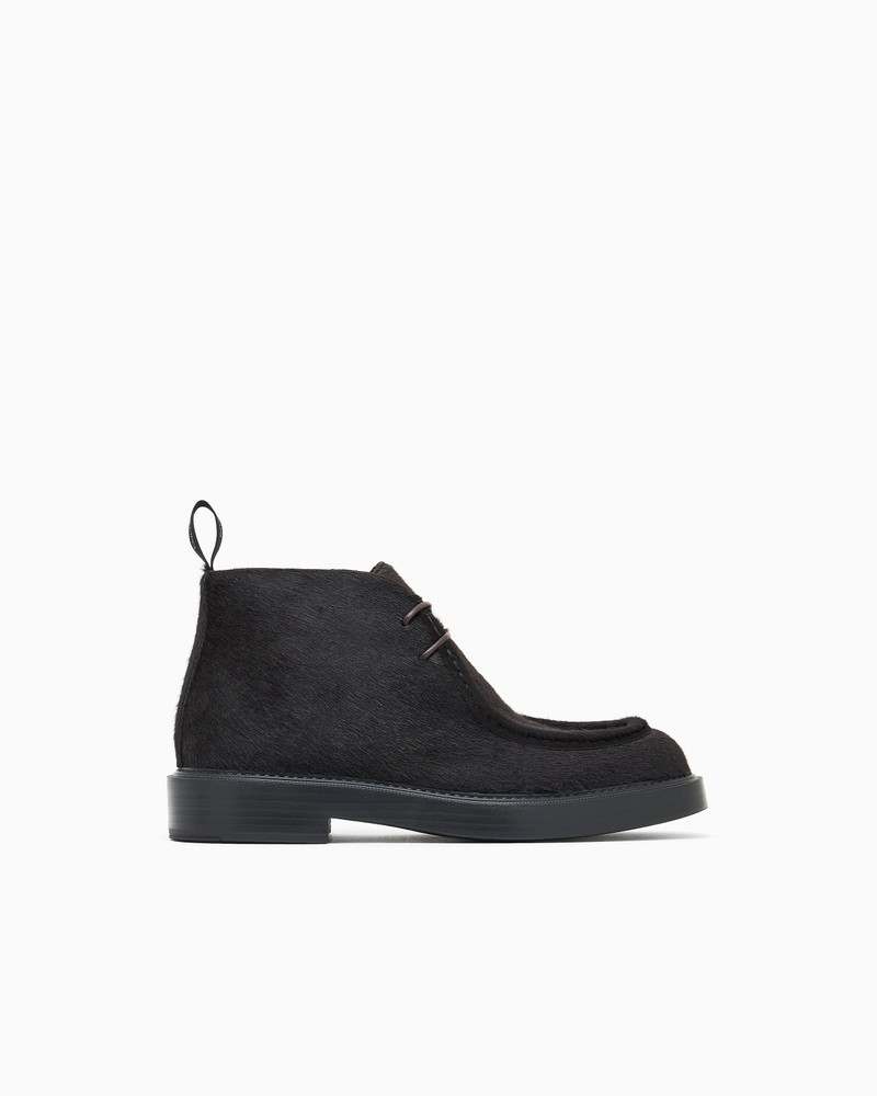 CALFSKIN PONY HAIR CHUKKA BOOTS 1