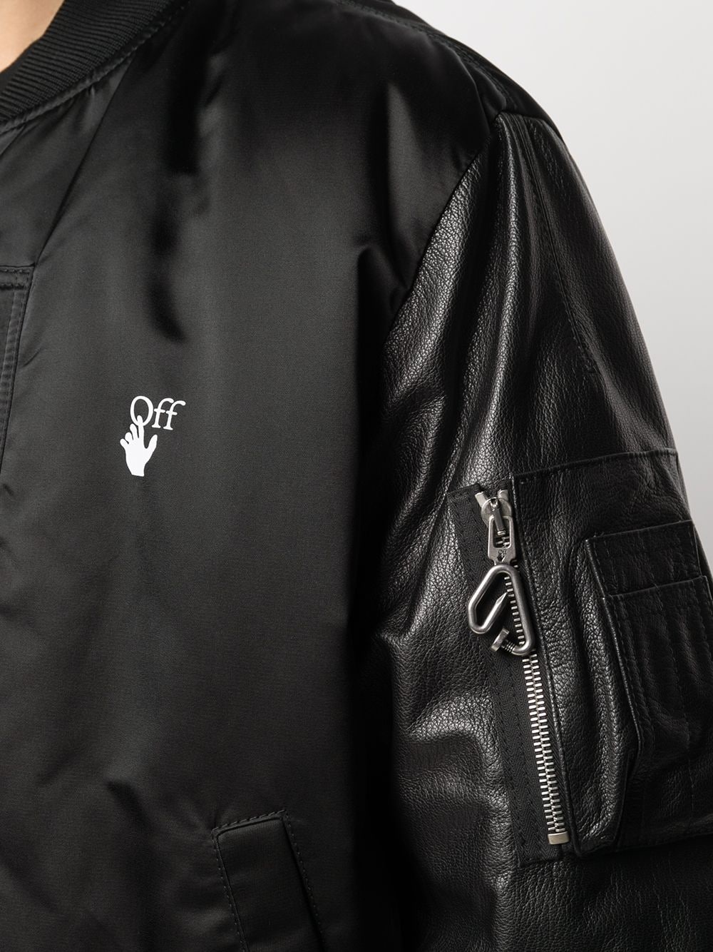 Hand Off logo bomber jacket - 5