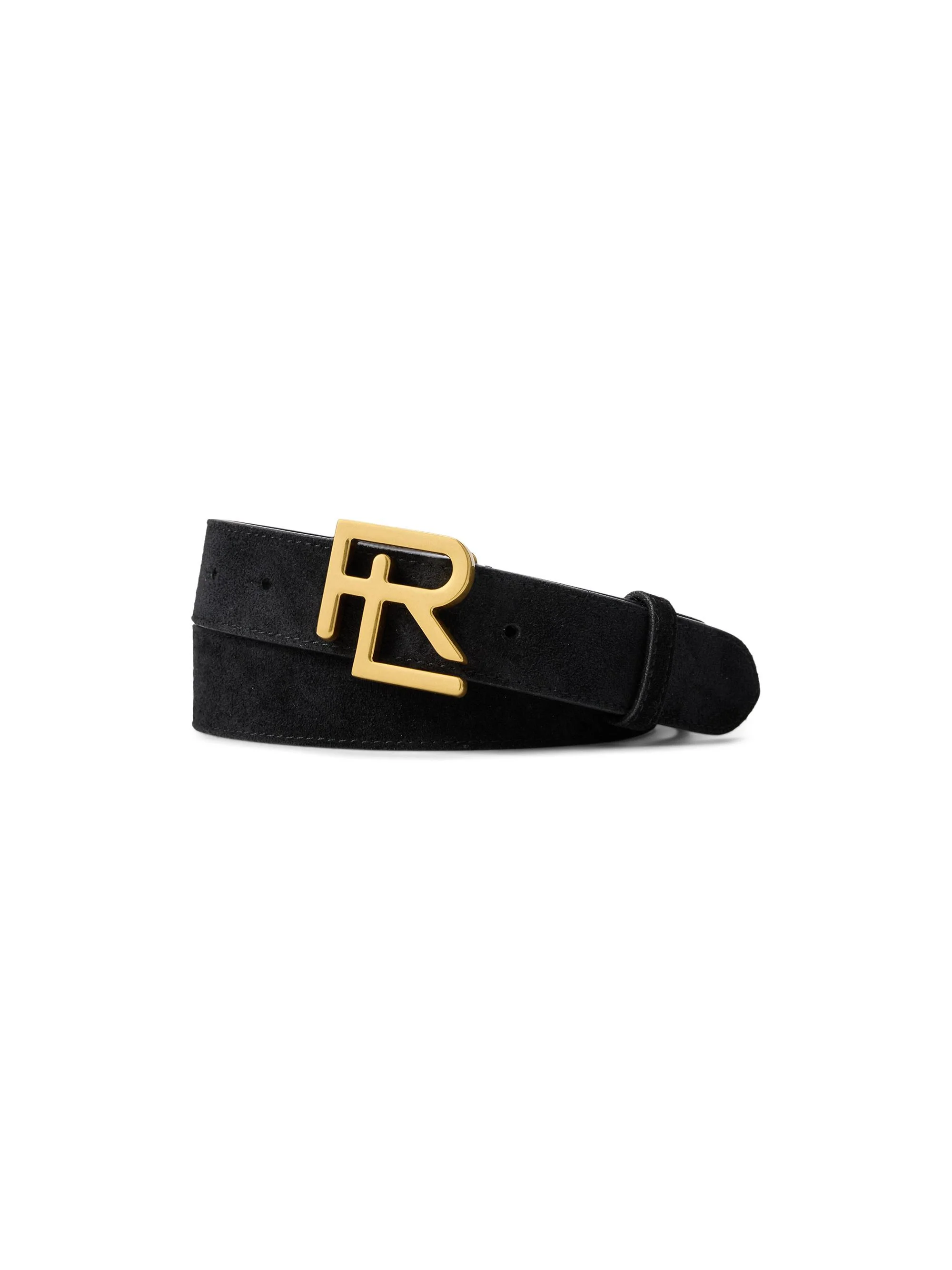 Men's RL Suede Belt - Black - 1