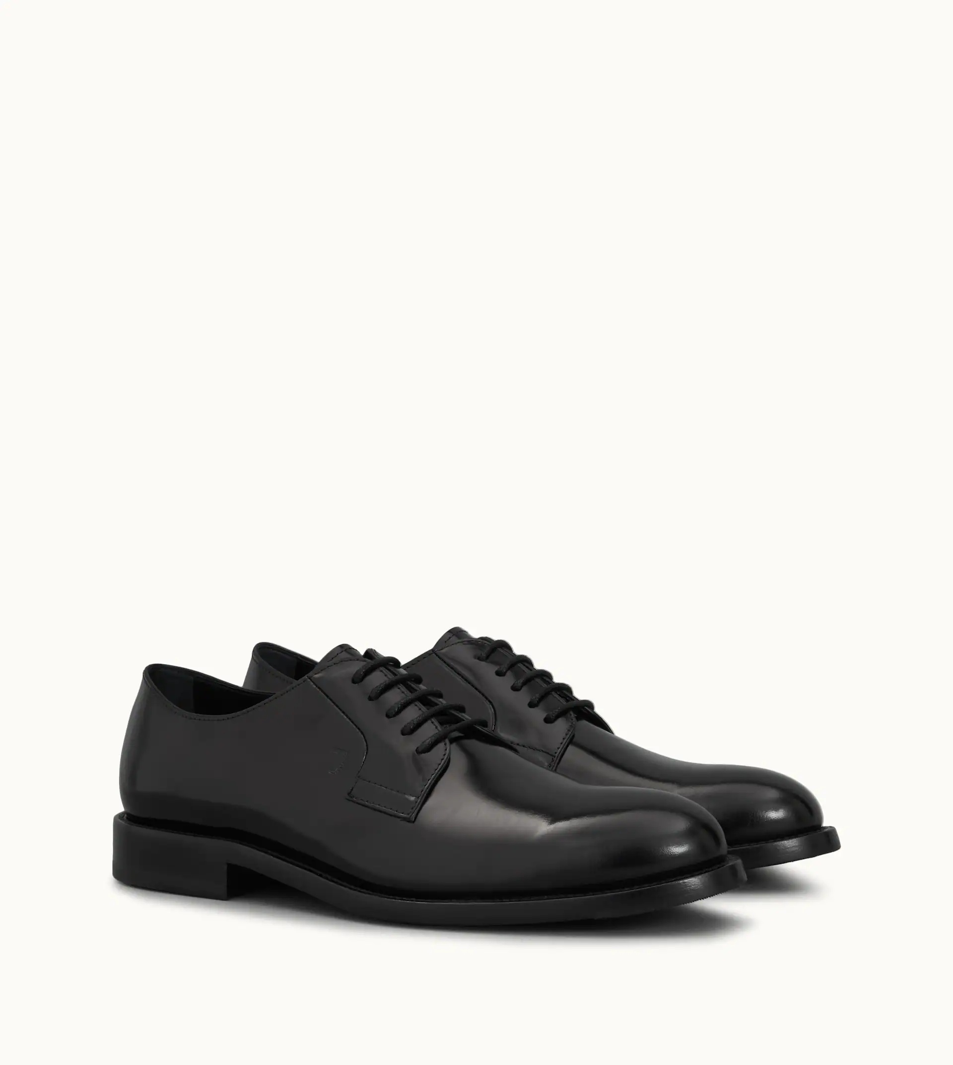 LEATHER DERBY SHOES - BLACK - 4
