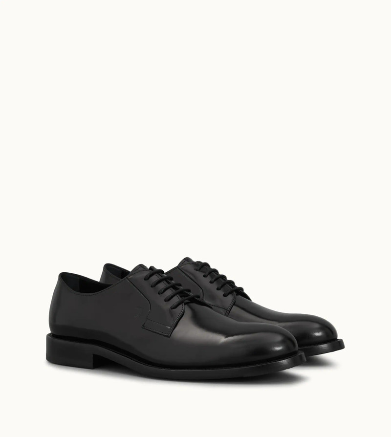 LEATHER DERBY SHOES - BLACK 4