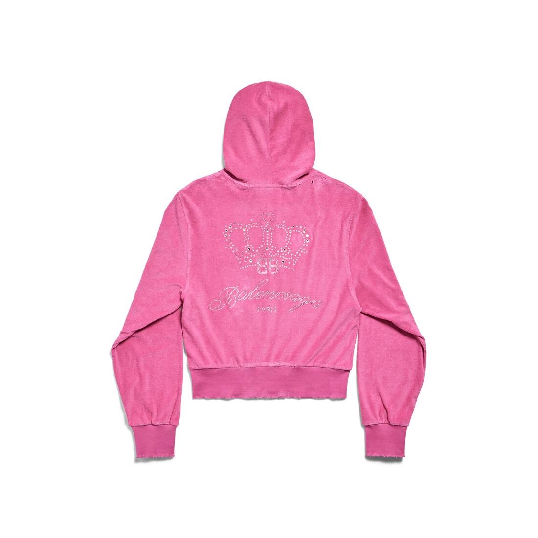 Women's Bb Motel Zip-up Hoodie Fitted in Dark Pink - 2