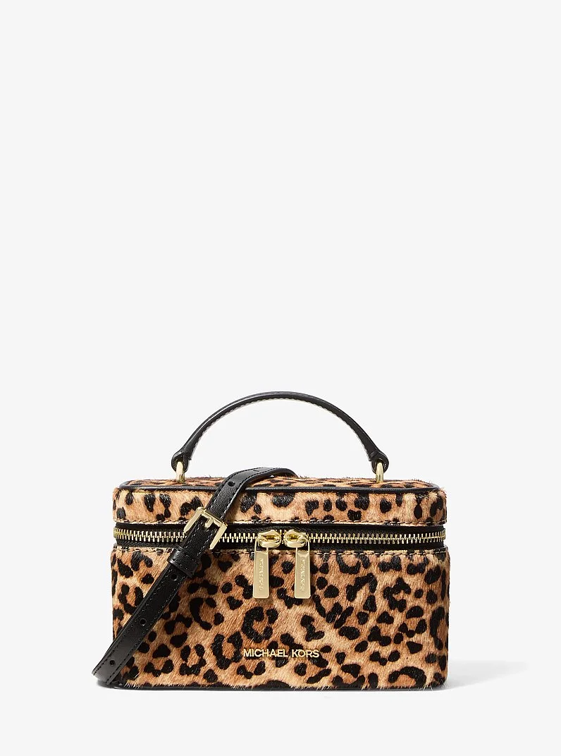 Vivi Small Leopard Print Calf Hair Vanity Crossbody Bag - 1