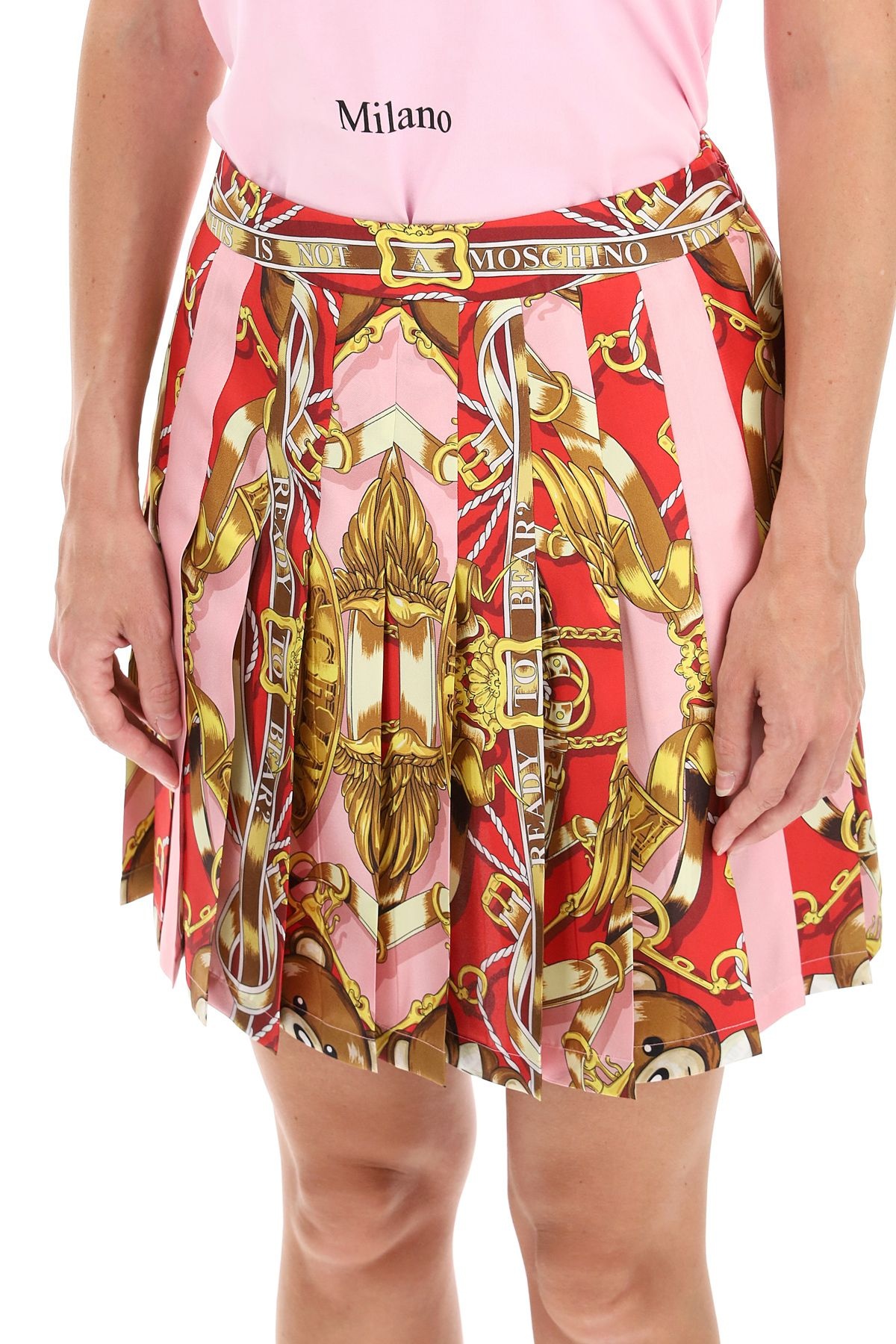 SILK MINISKIRT WITH TEDDY SCARF PRINT - 5