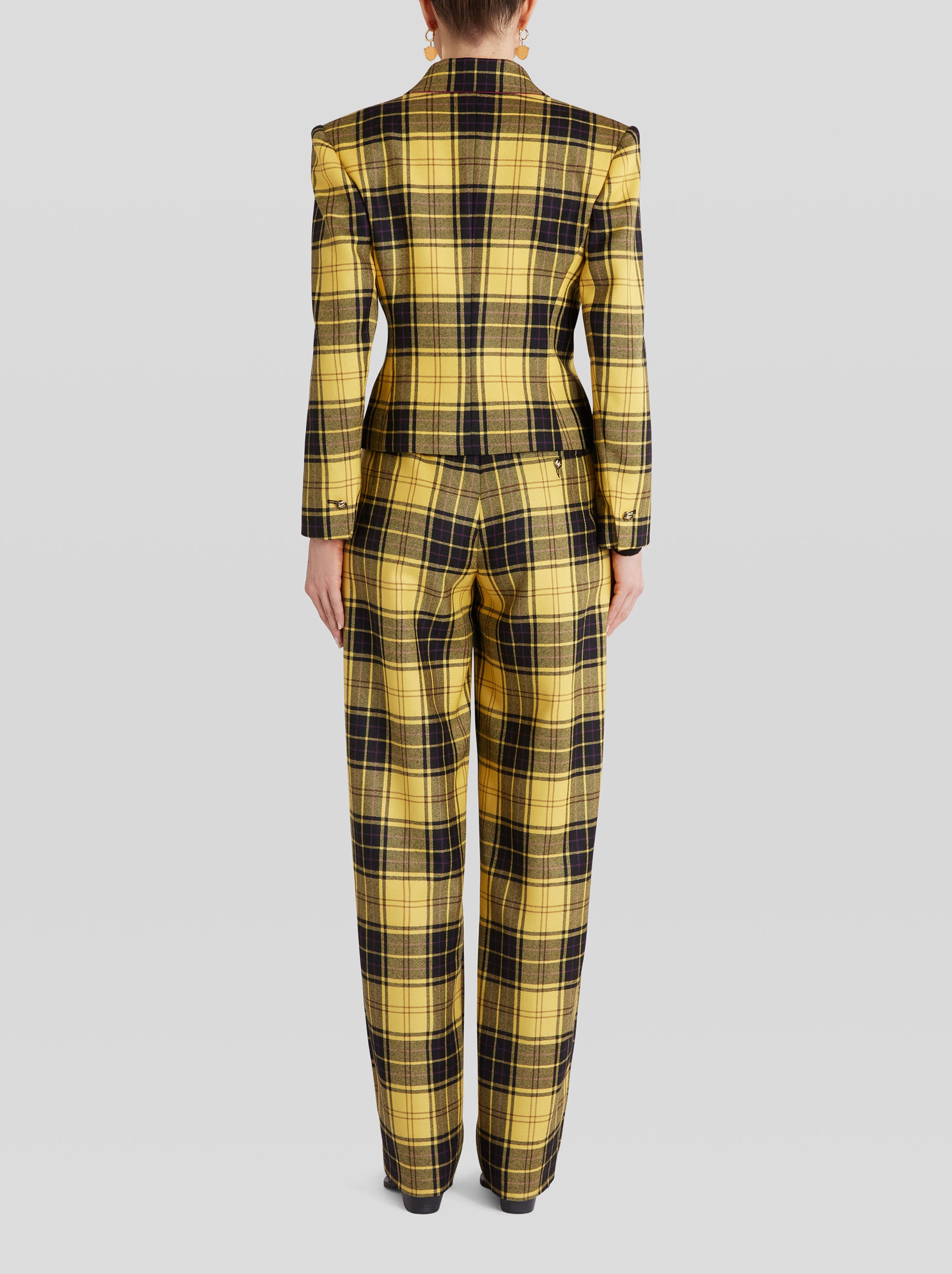 DOUBLE-BREASTED CHECK JACKET - 5