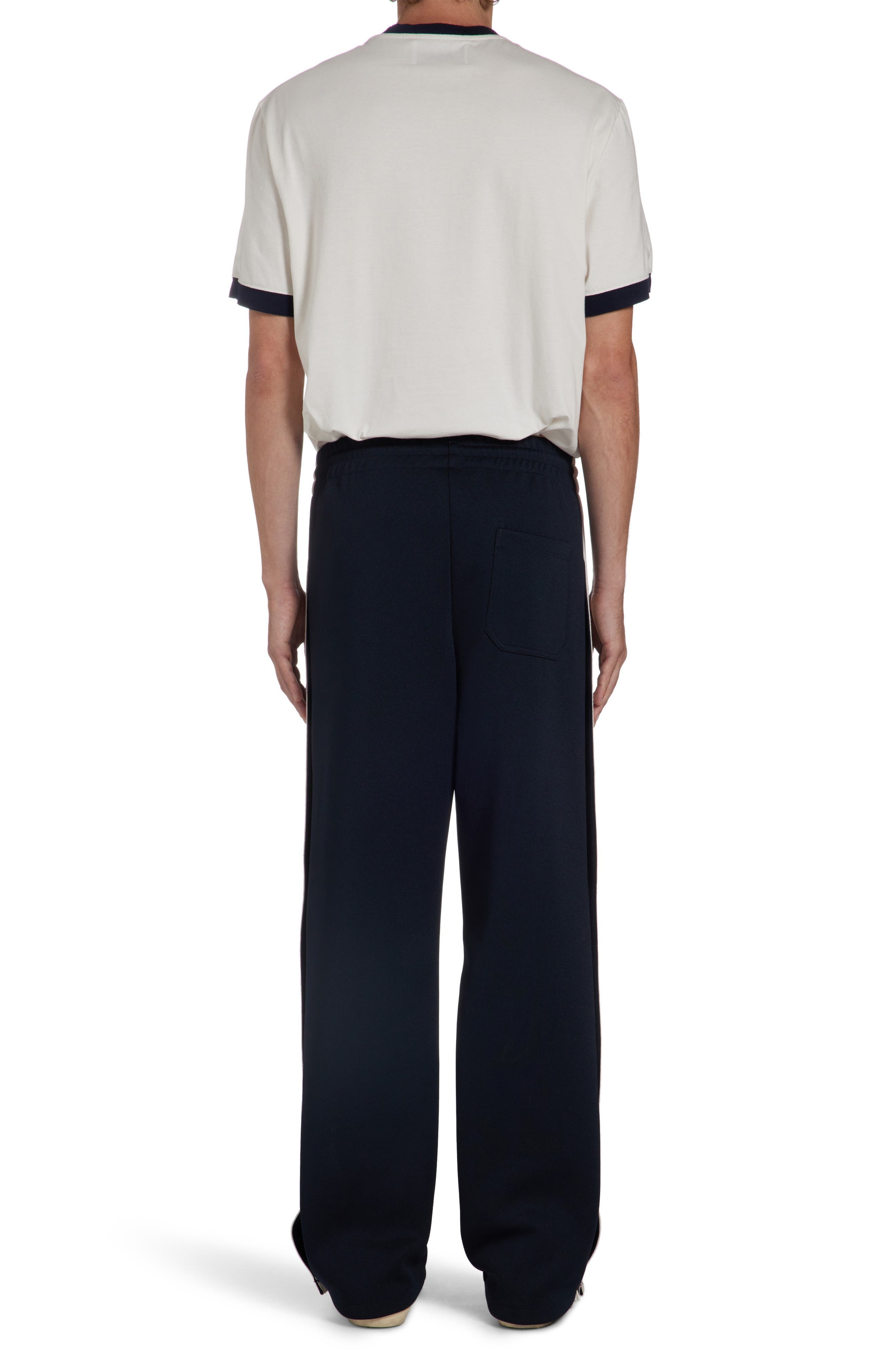 Golden Goose Side Stripe Snap Track Pants in Dark Blue/Papyrus at Nordstrom - 3