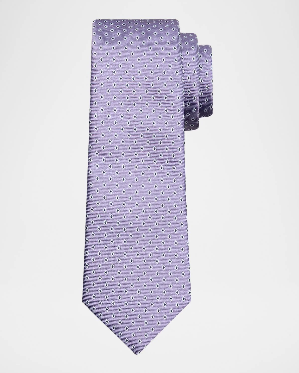Men's Diamond Jacquard Silk Tie - 1