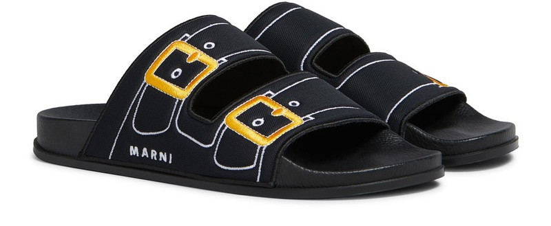 Marni Trompe L'Oeil Slider With Embroidered Buckles outlook
