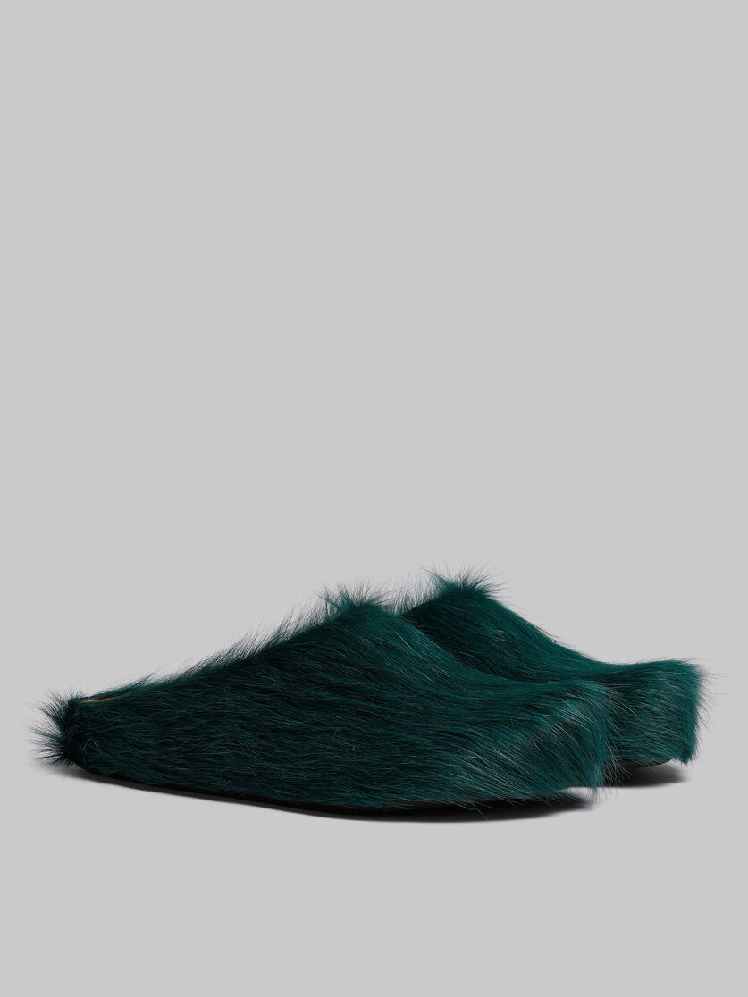 SEA GREEN LONG-HAIR CALFSKIN FUSSBETT SABOT - 2