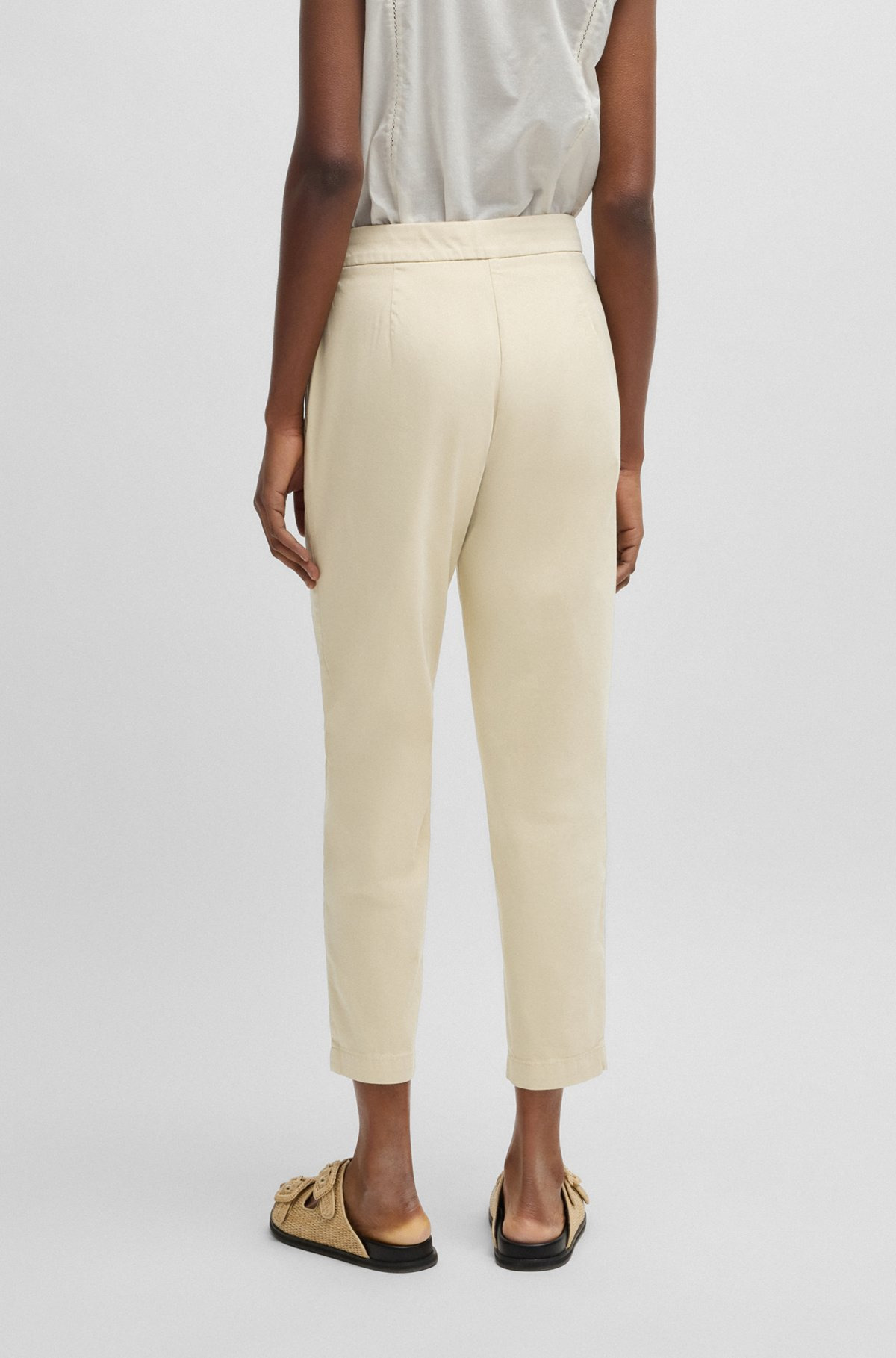 CASUAL CHINOS IN STRETCH-COTTON SATIN - 4
