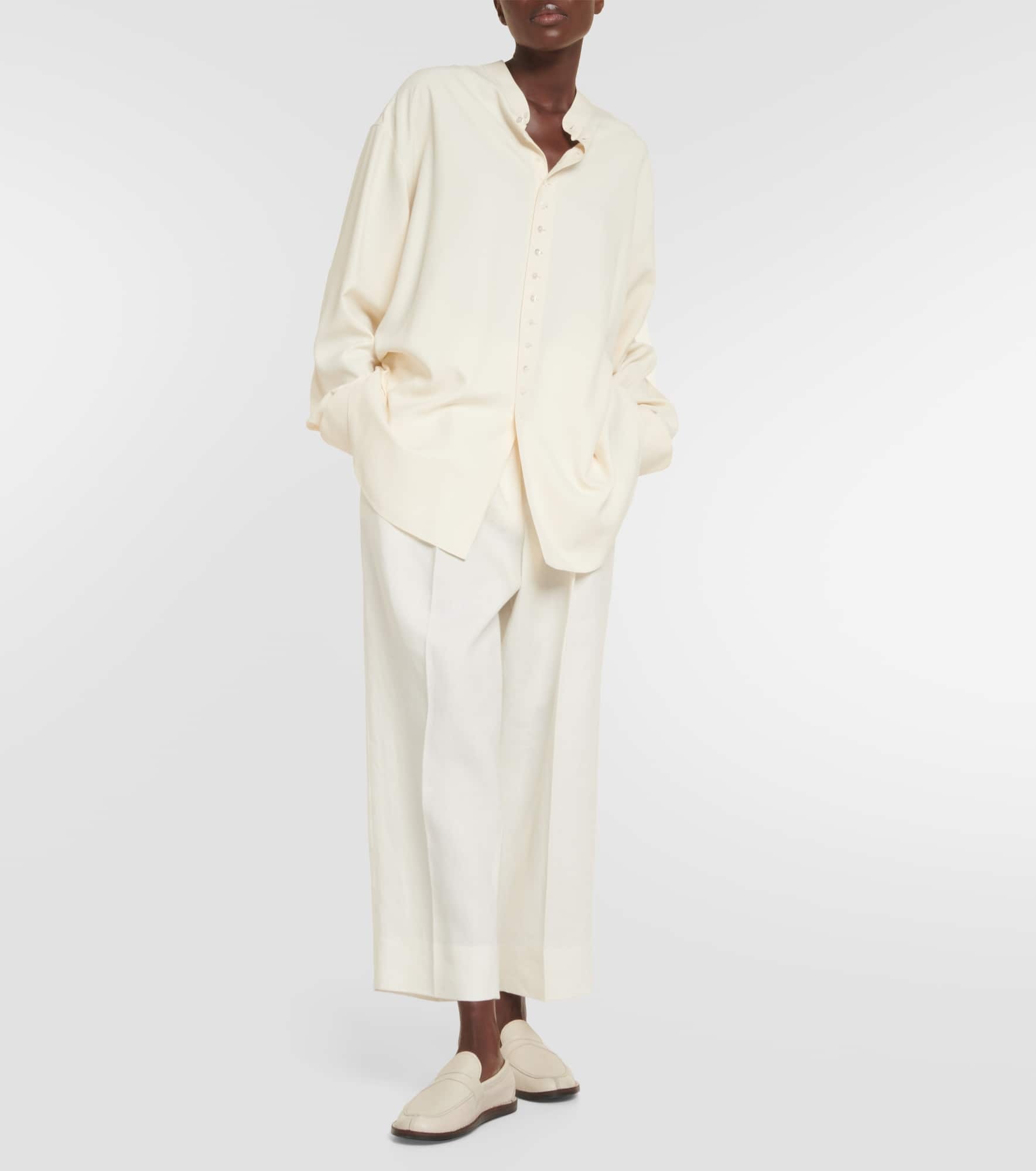 Grandad oversized silk shirt - 2