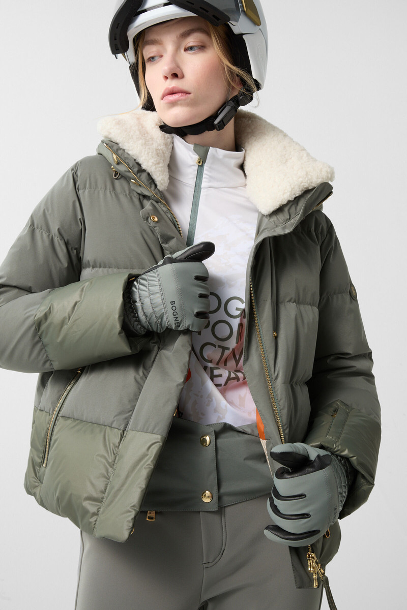 Maja down ski jacket in Khaki 8