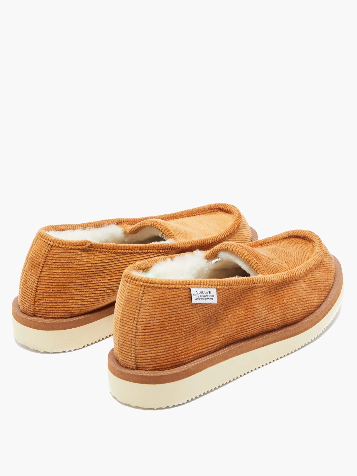 Corduroy shearling-lined slippers - 5