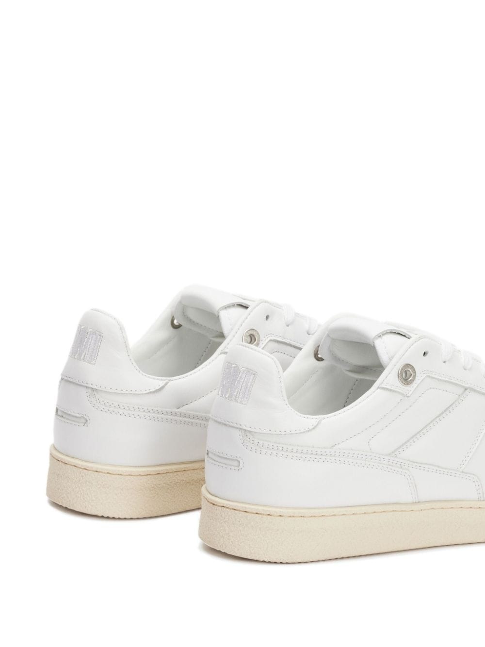 low-top leather sneakers - 3