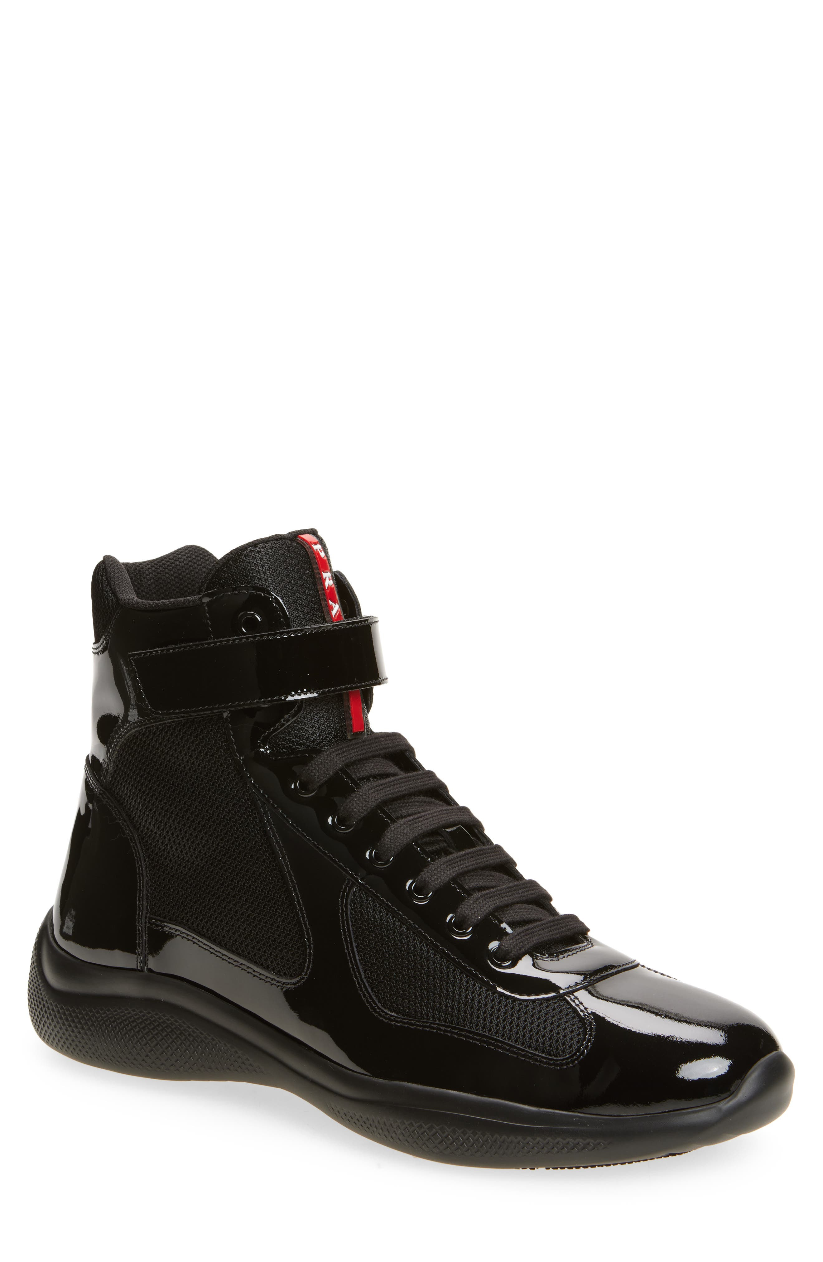Prada America's Cup High Top Sneaker in Nero at Nordstrom - 1