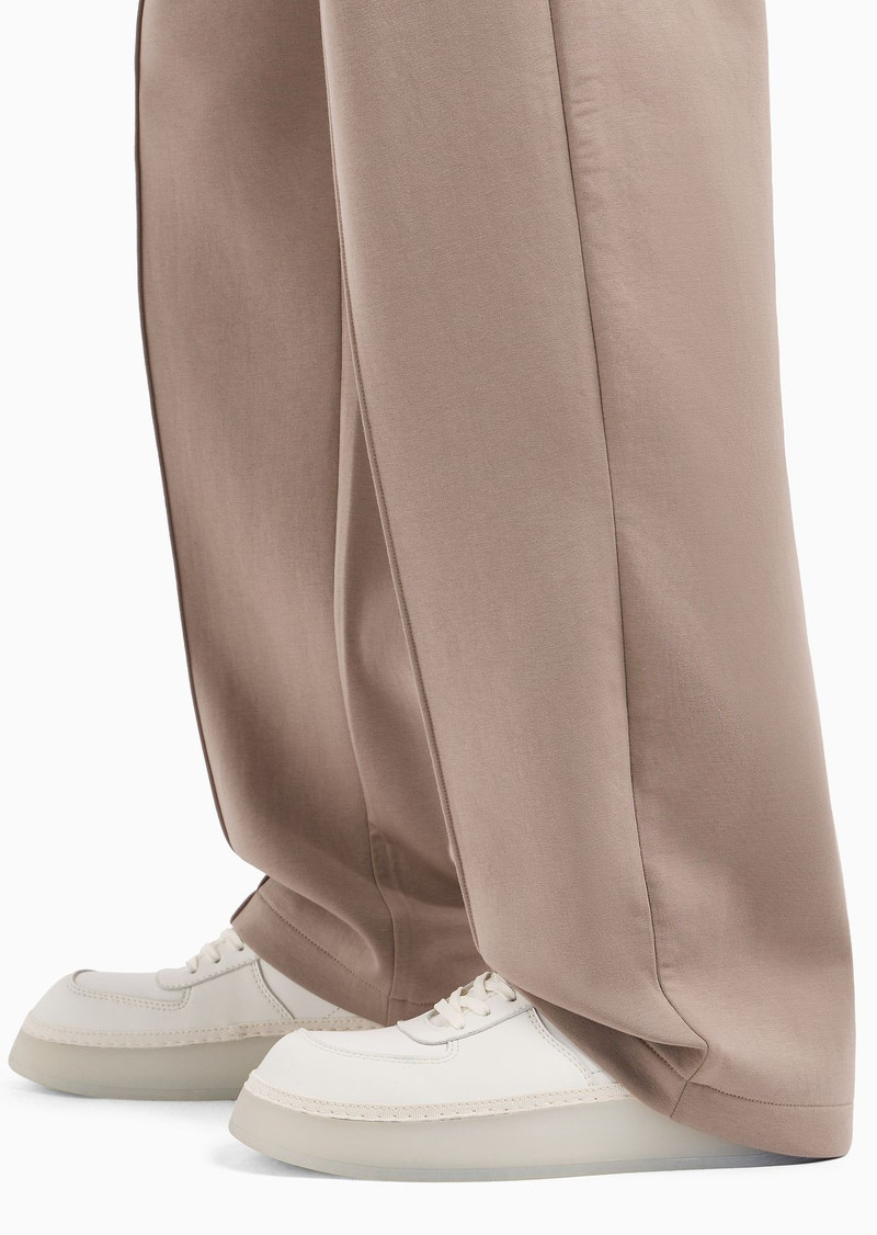 Double-jersey trousers with crease and stretch ankle cuffs 5
